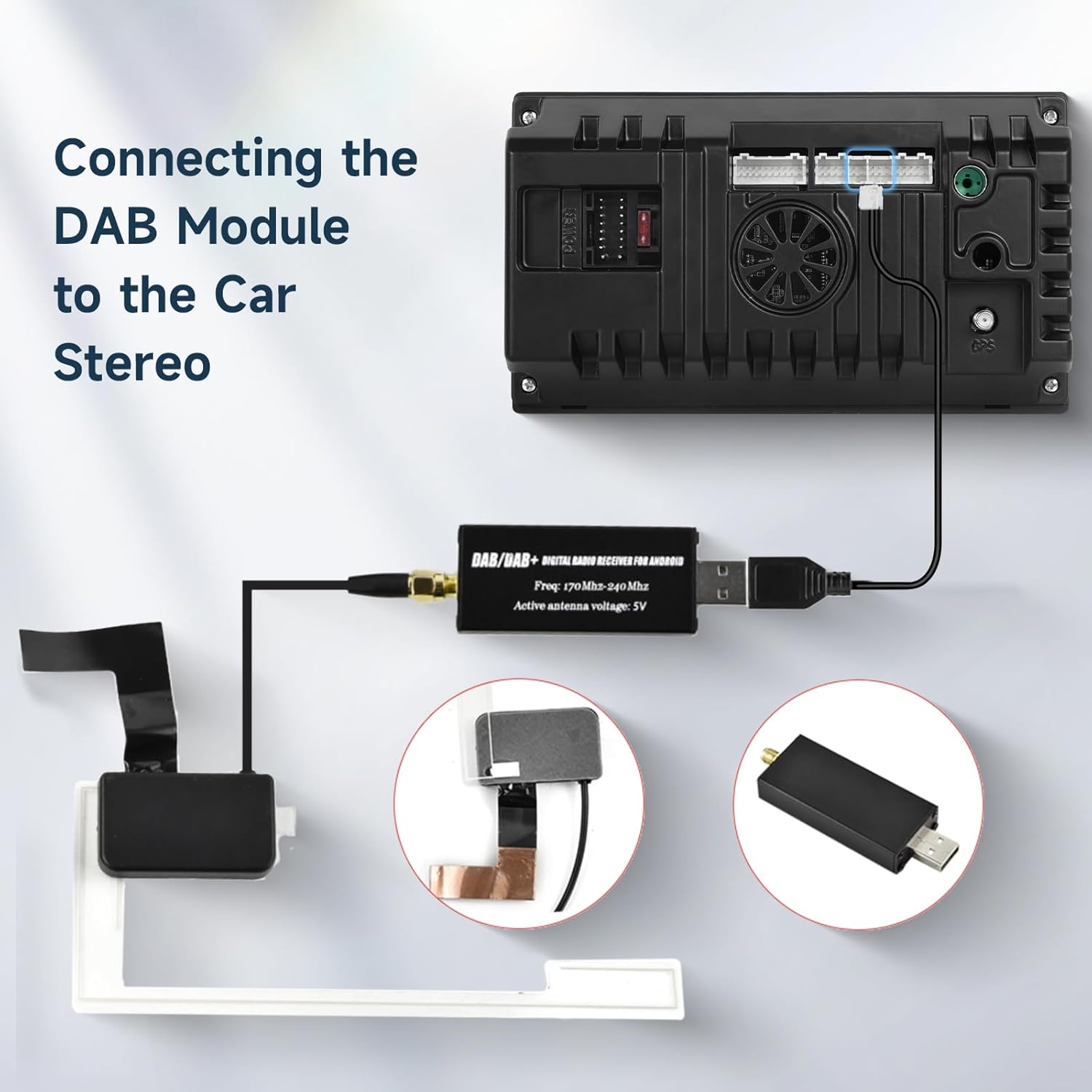 Hodozzy Adattatore DAB/DAB+ per Auto USB Android - immagine 6