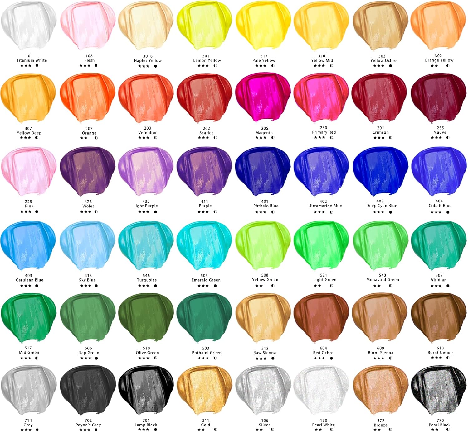 Artecho Set 48 Colori Acrilici 59ml con 10 Pennelli - immagine 2