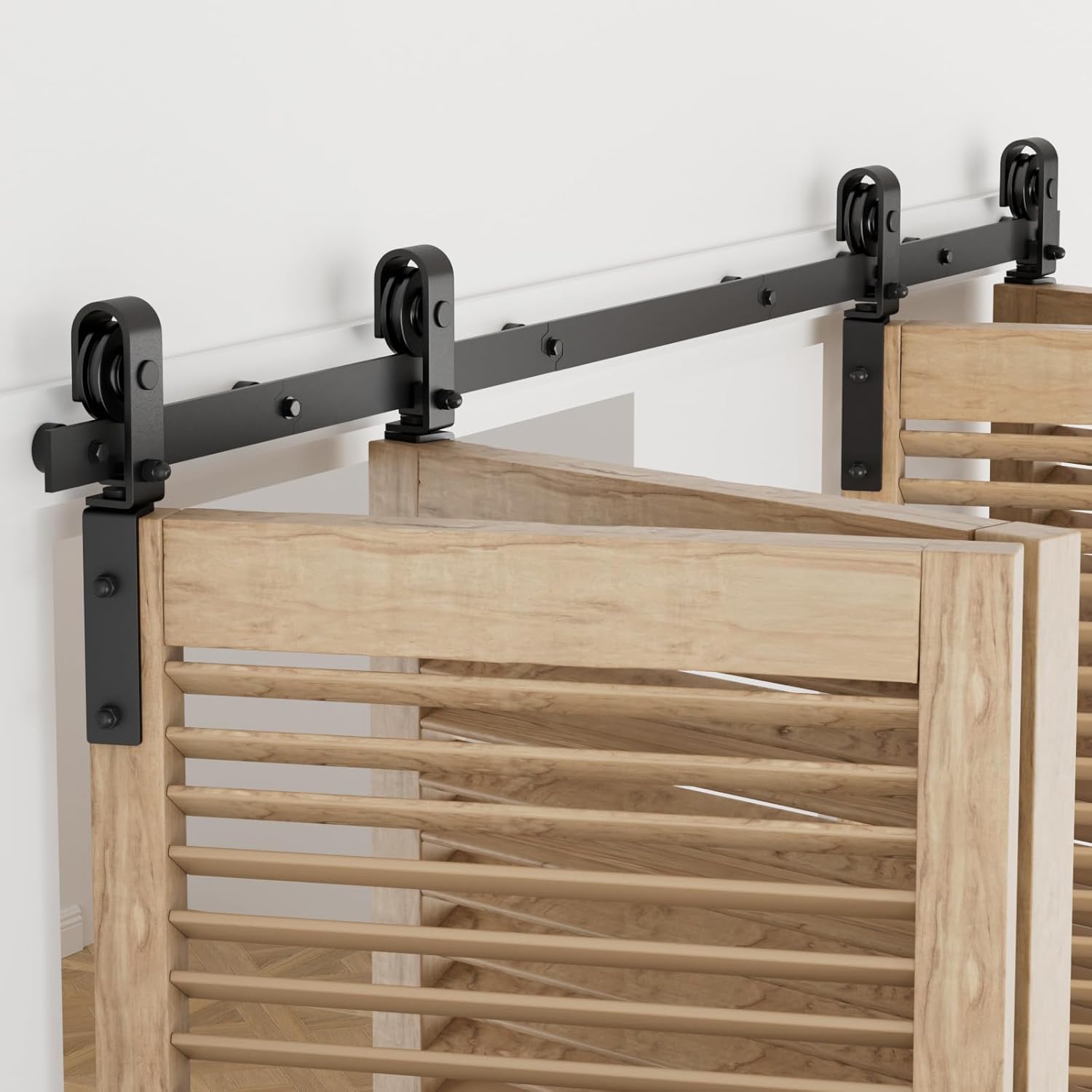 Binario per Porta Scorrevole Bifold 214cm/7FT, Nero