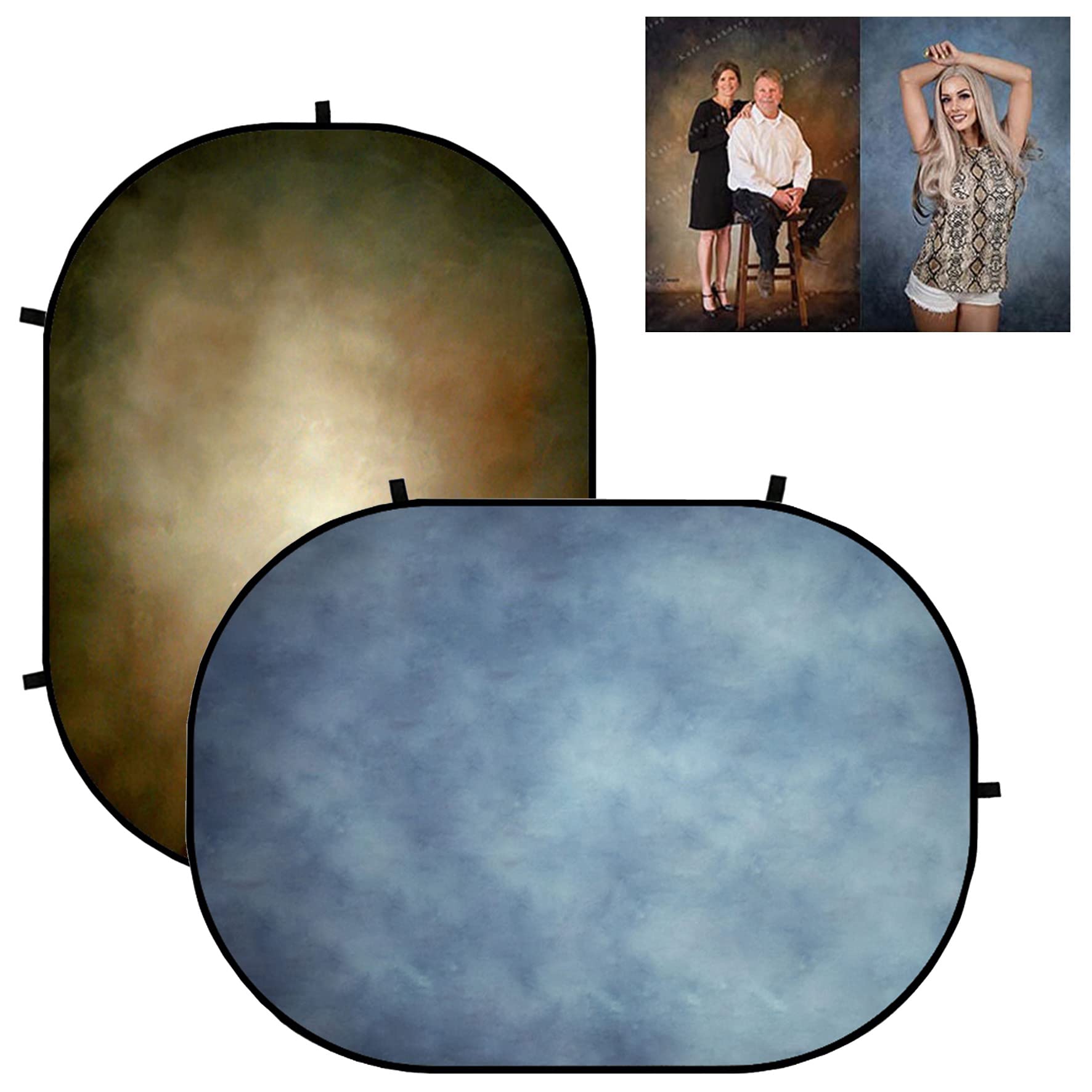 Kate Sfondo Pieghevole 1.5x2m Azzurro e Marrone