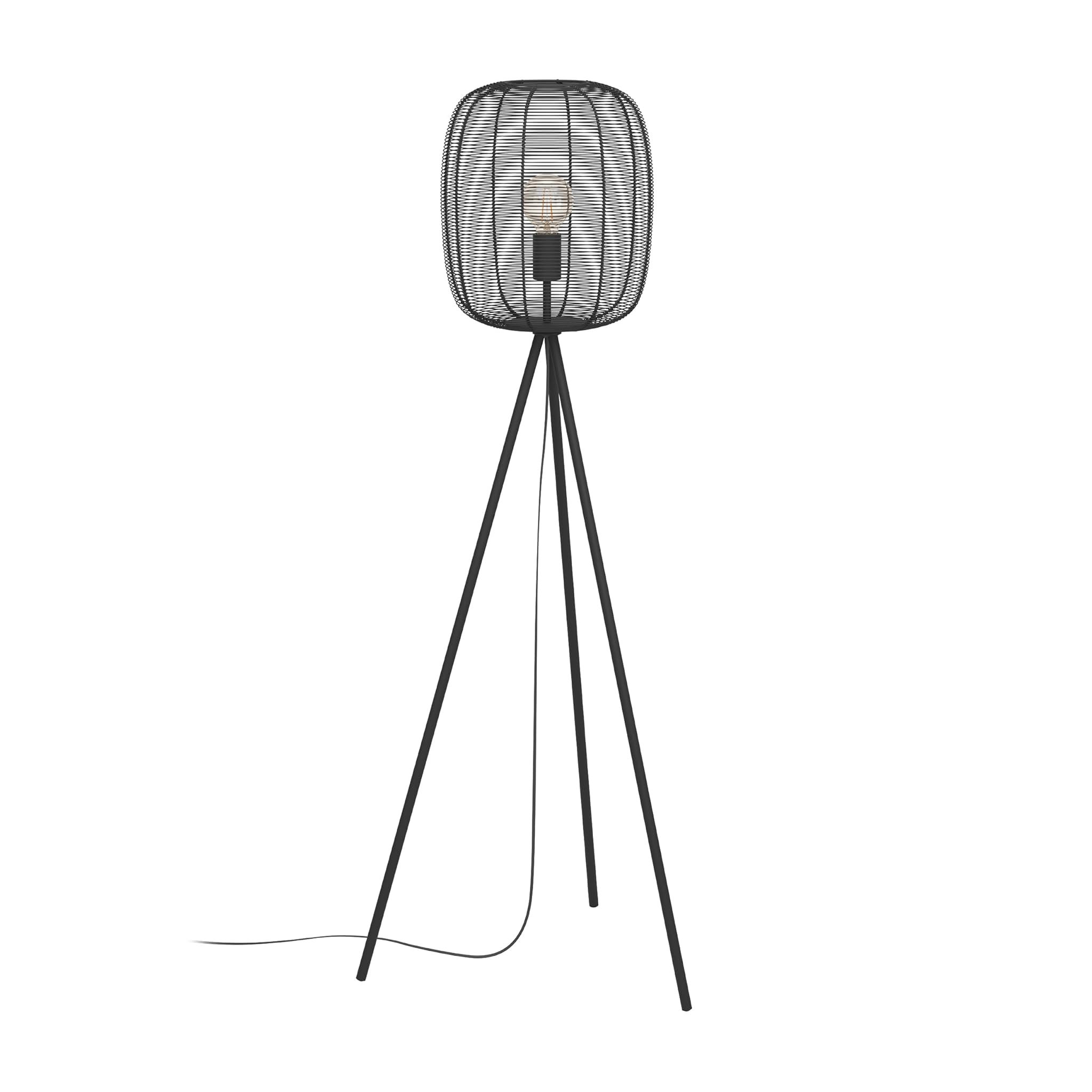 Eglo Rinroe - Lampada da Terra con Treppiede, Nera
