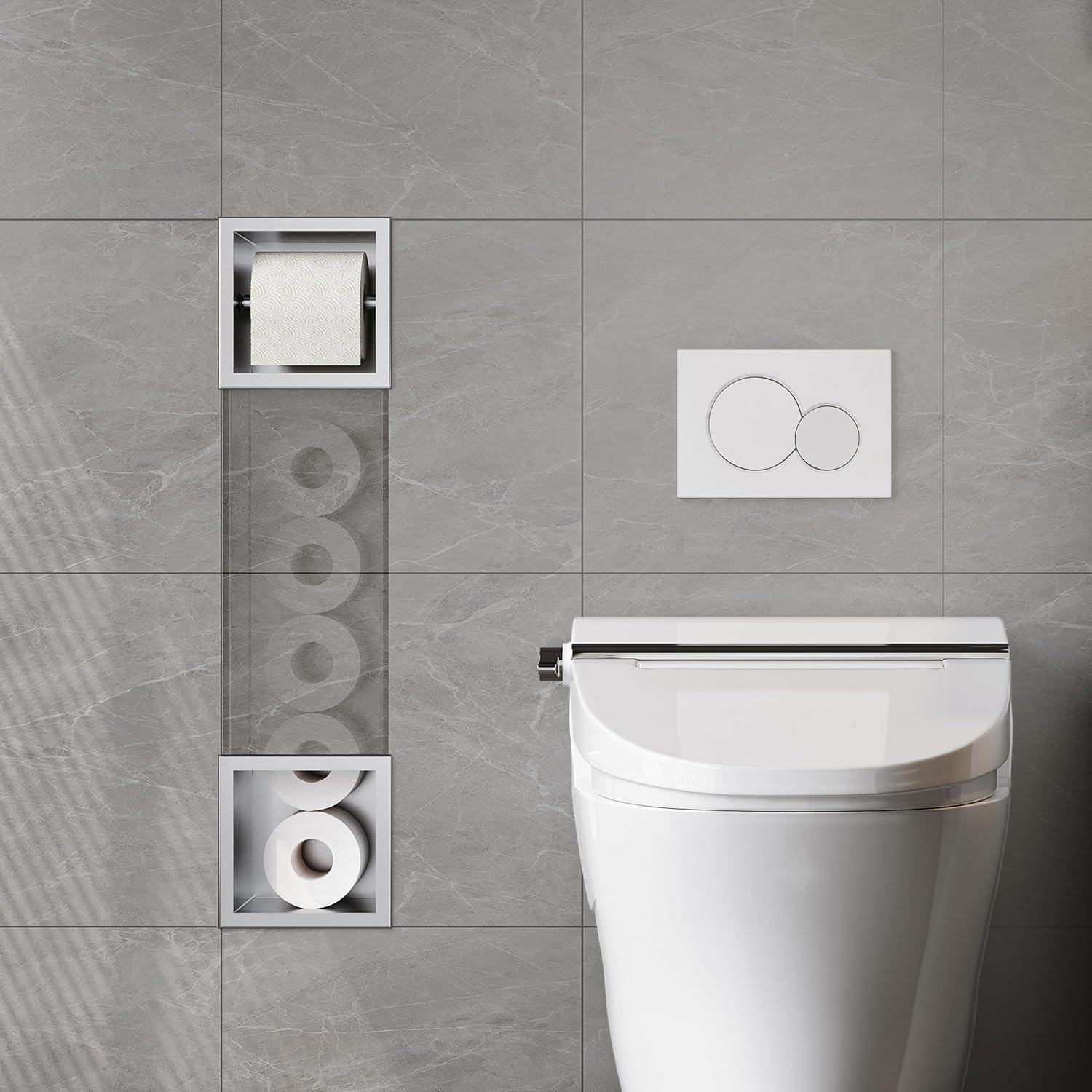 Neohomee Armadio da Incasso in Acciaio Inox 74x15x14cm