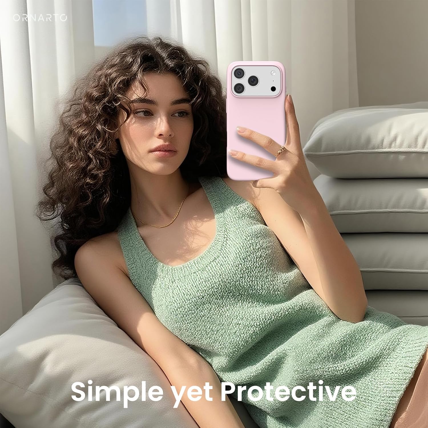 Ornarto Cover per iPhone 17 Pro 6,3 Pollici, Rosa Creta - immagine 6