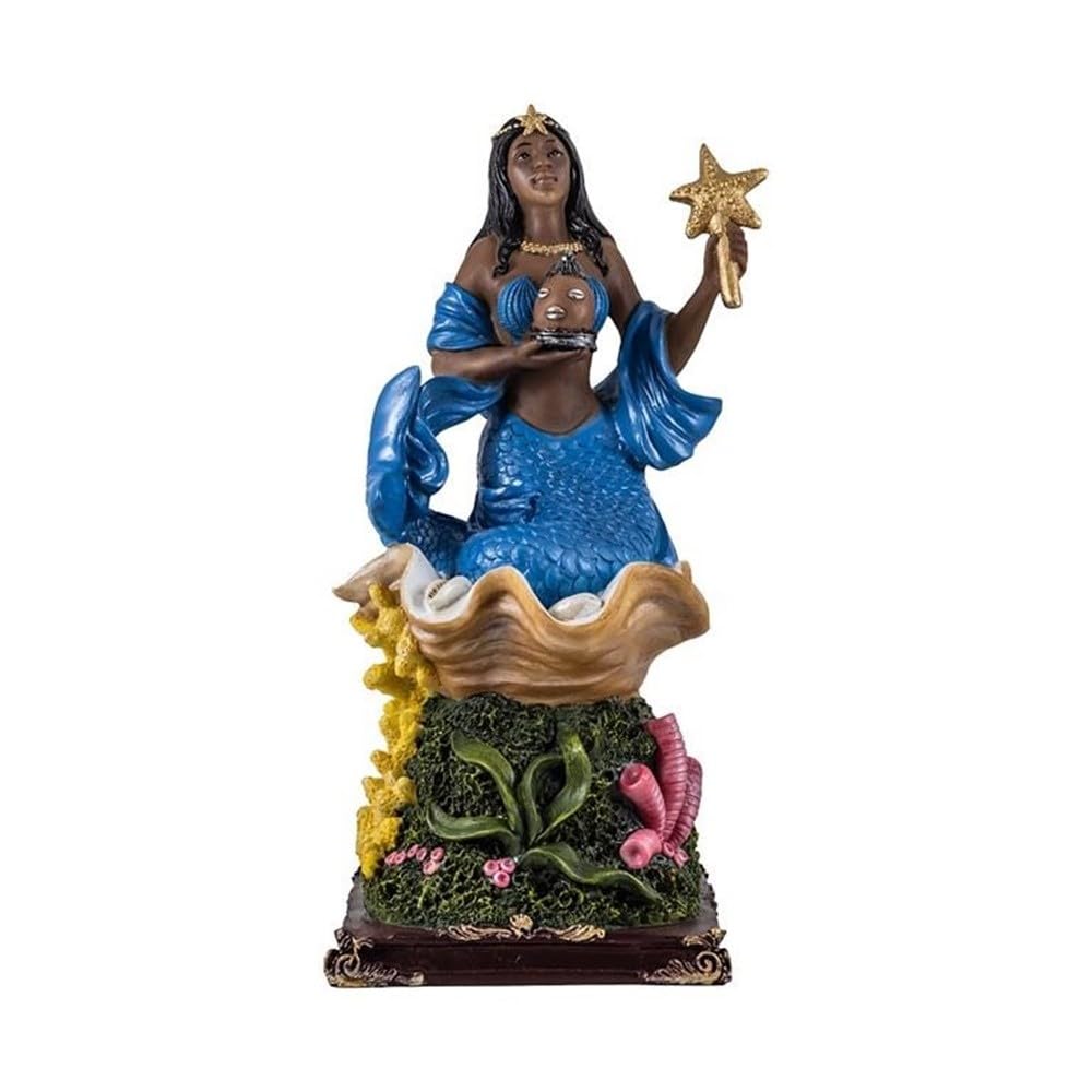 Yemaya Figura 30 cm. Immagine Resina Dettaglio Shell Marine