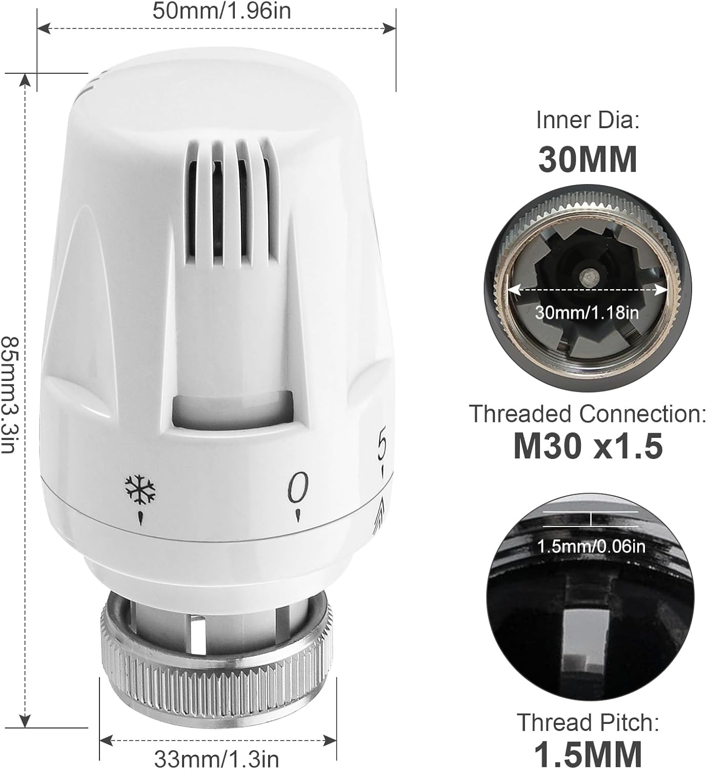 Byzesty Valvole Termostatiche per Termosifoni (4 pz) - immagine 2