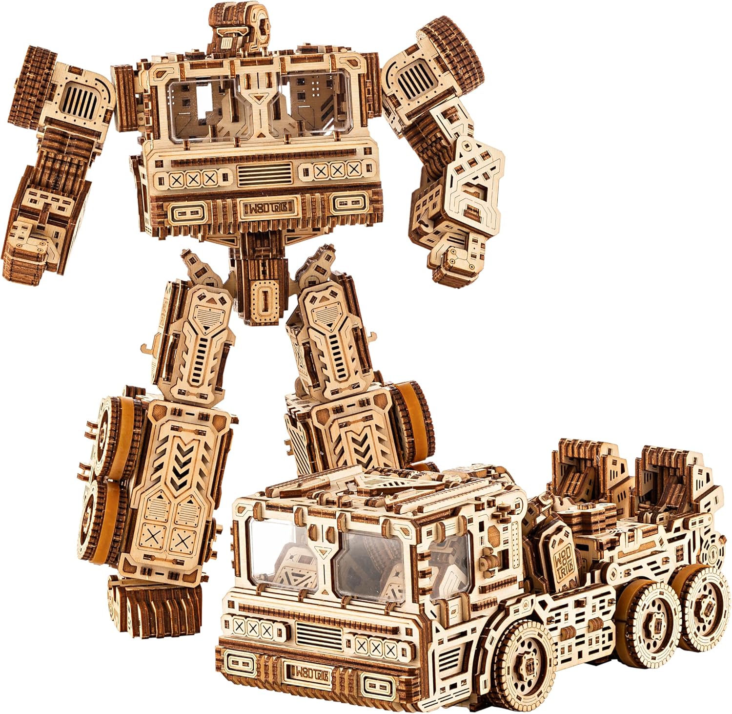 Wood Trick Timbertron Robot e Camion Puzzle in Legno 3D - immagine 1