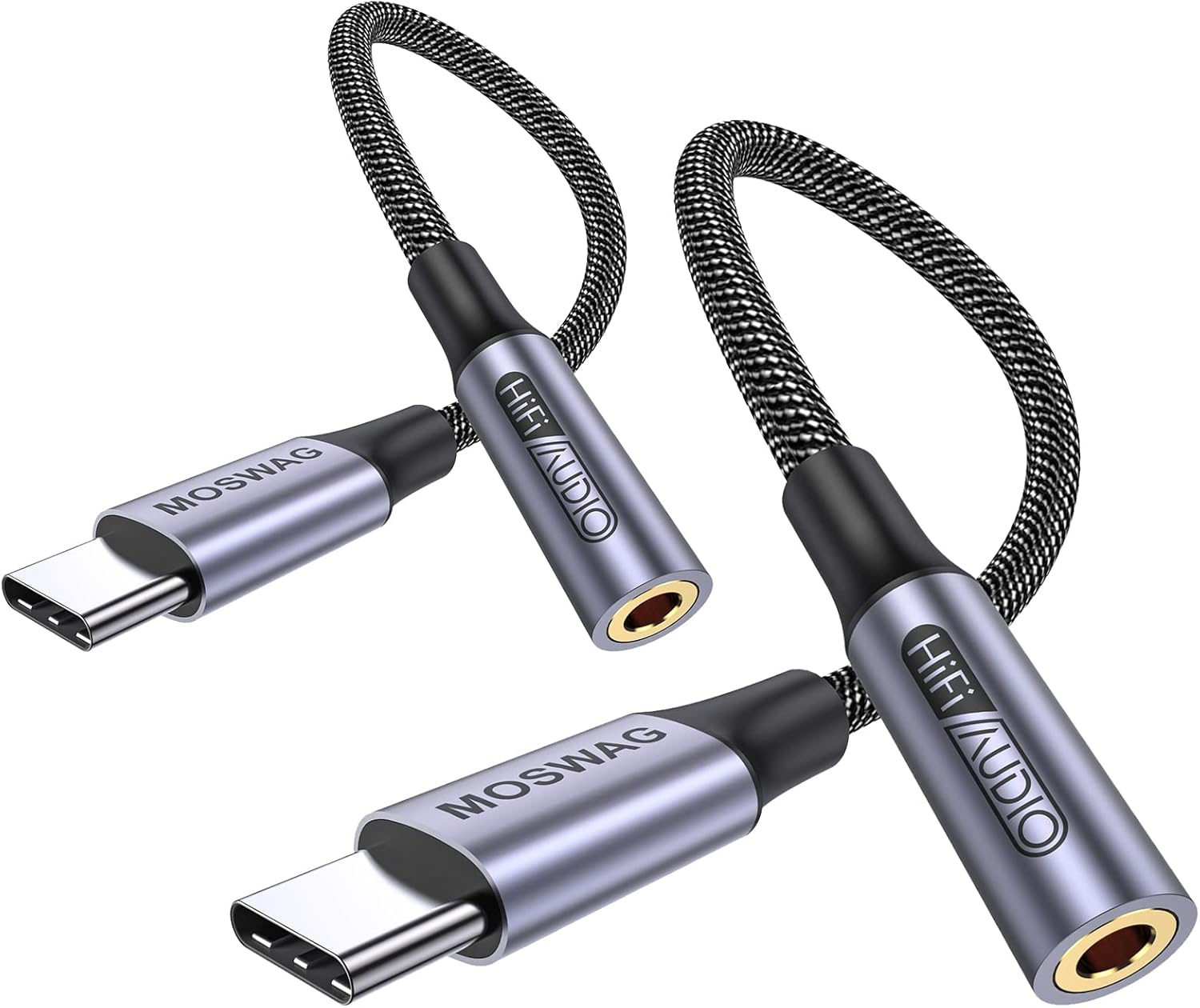 Moswag Adattatore Jack Cuffie USB C a 3.5mm [2 Pezzi] - immagine 1