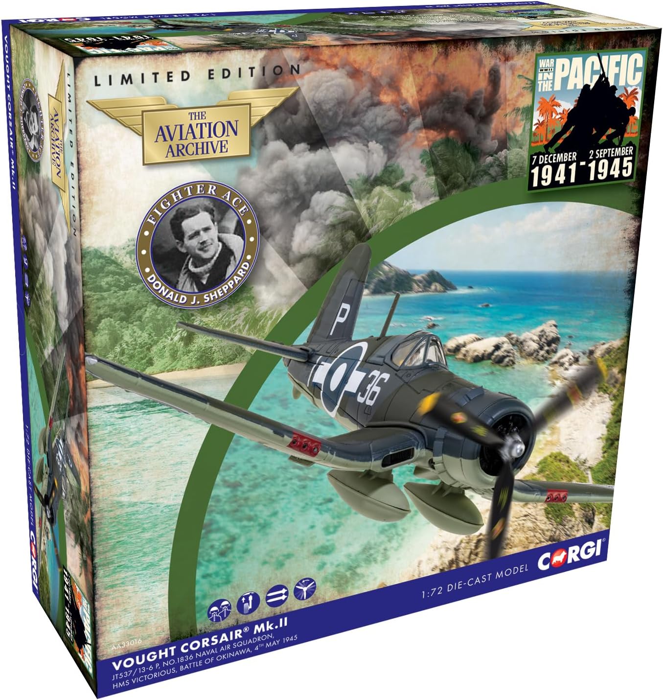Corgi AA33016 Corsair MkII JT537 - Modello Pressofuso - immagine 3