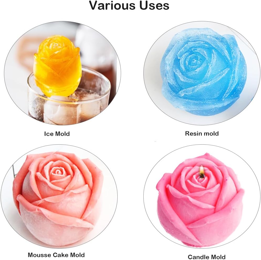 Stampi per Candele in Silicone a Forma di Rose e Peonie 2 Pezzi - immagine 3