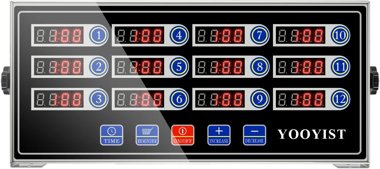 YOOYIST Timer digitale da cucina a 12 canali commerciale per cucinare