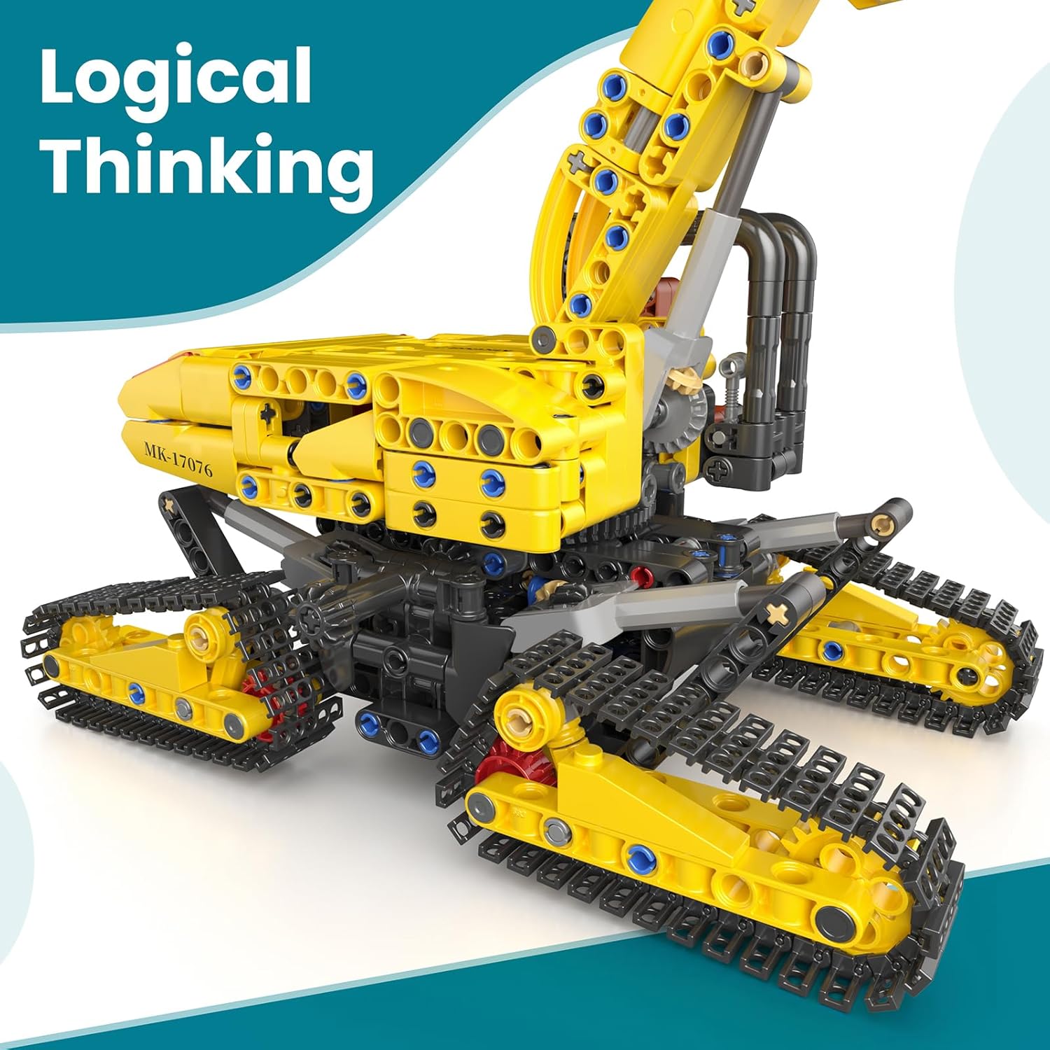 Mould King Set di escavatori per modellini con 840 pezzi, giocattolo STEM per ragazzi dai 14 anni e adulti, kit tecnico (10176) - immagine 4