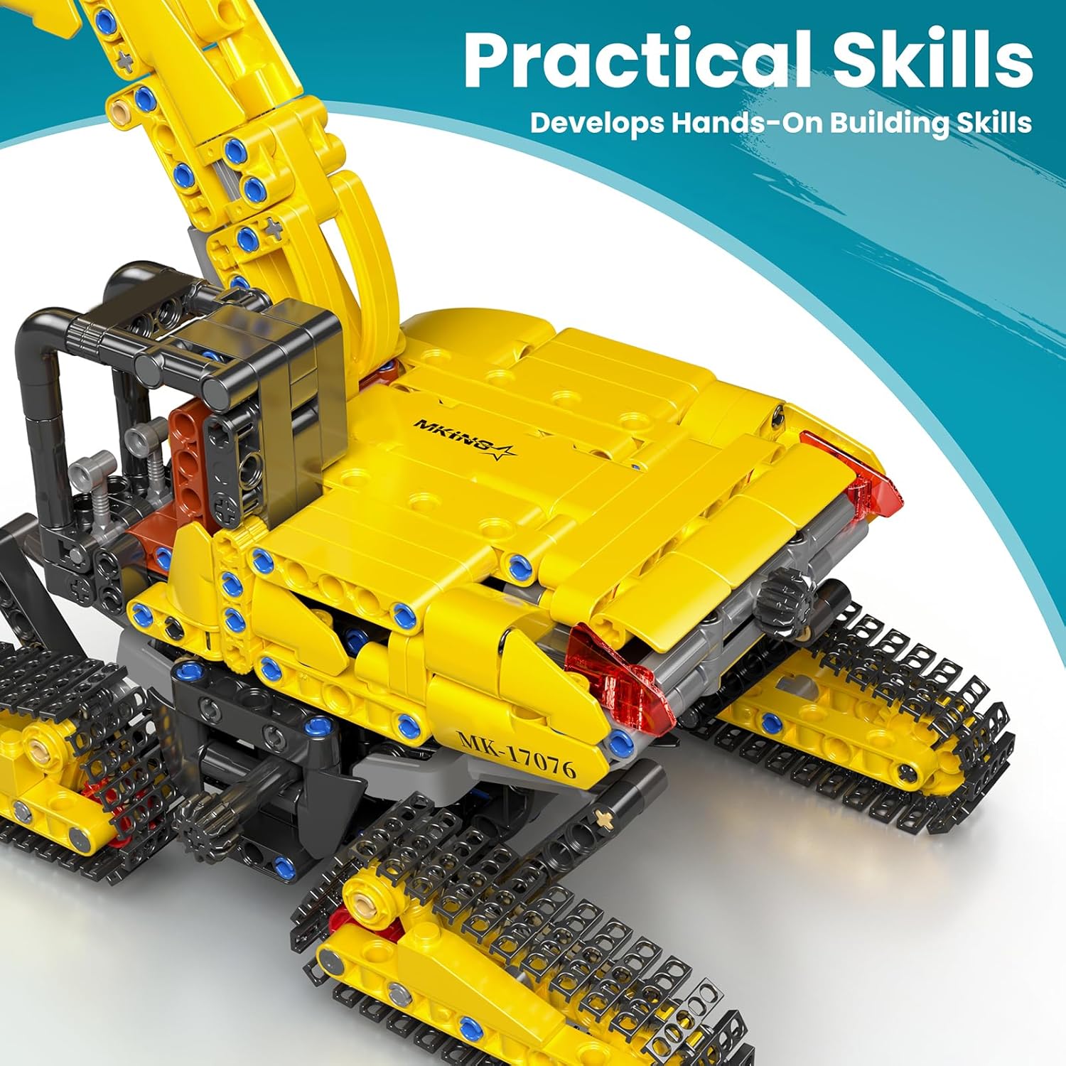 Mould King Set di escavatori per modellini con 840 pezzi, giocattolo STEM per ragazzi dai 14 anni e adulti, kit tecnico (10176) - immagine 5
