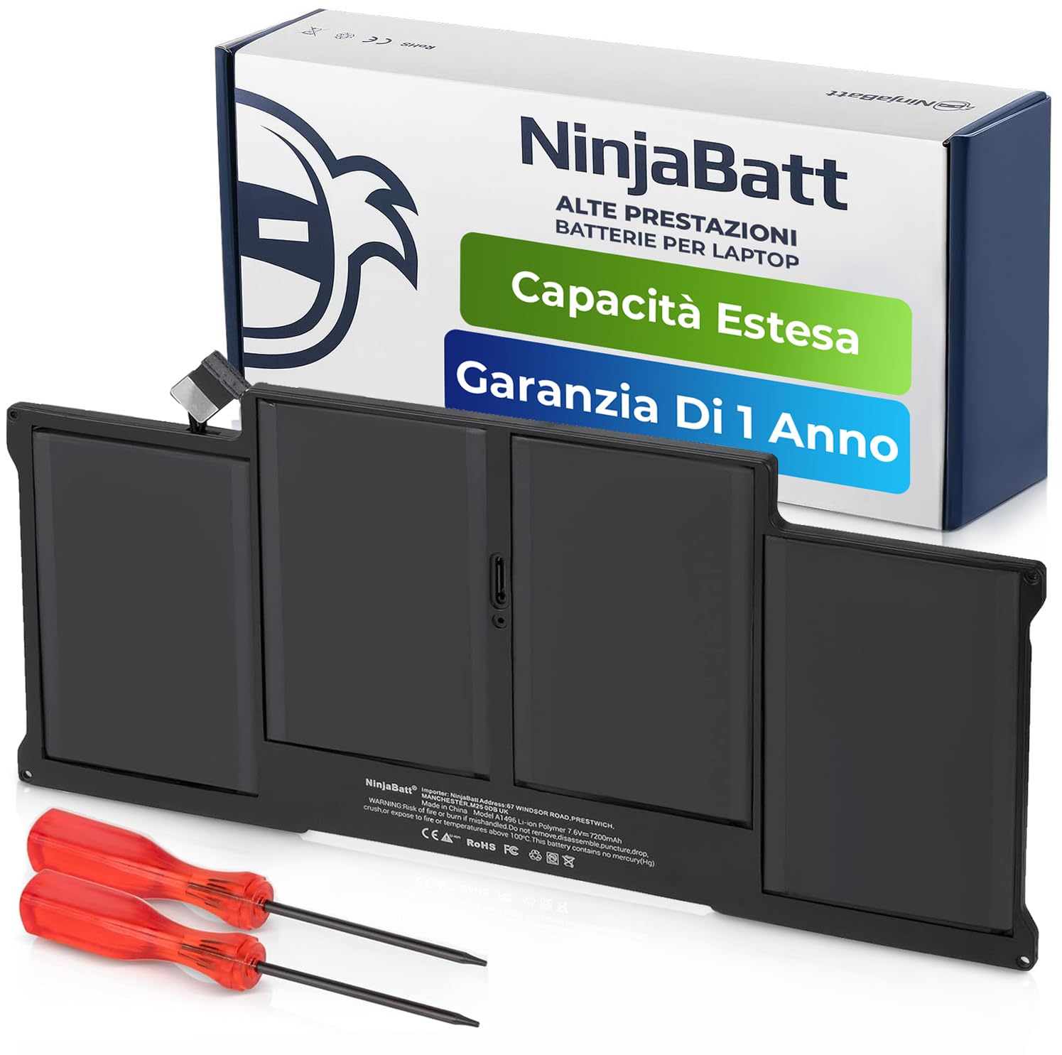 Ninjabatt Batteria A1466 per Apple MacBook Air 13"