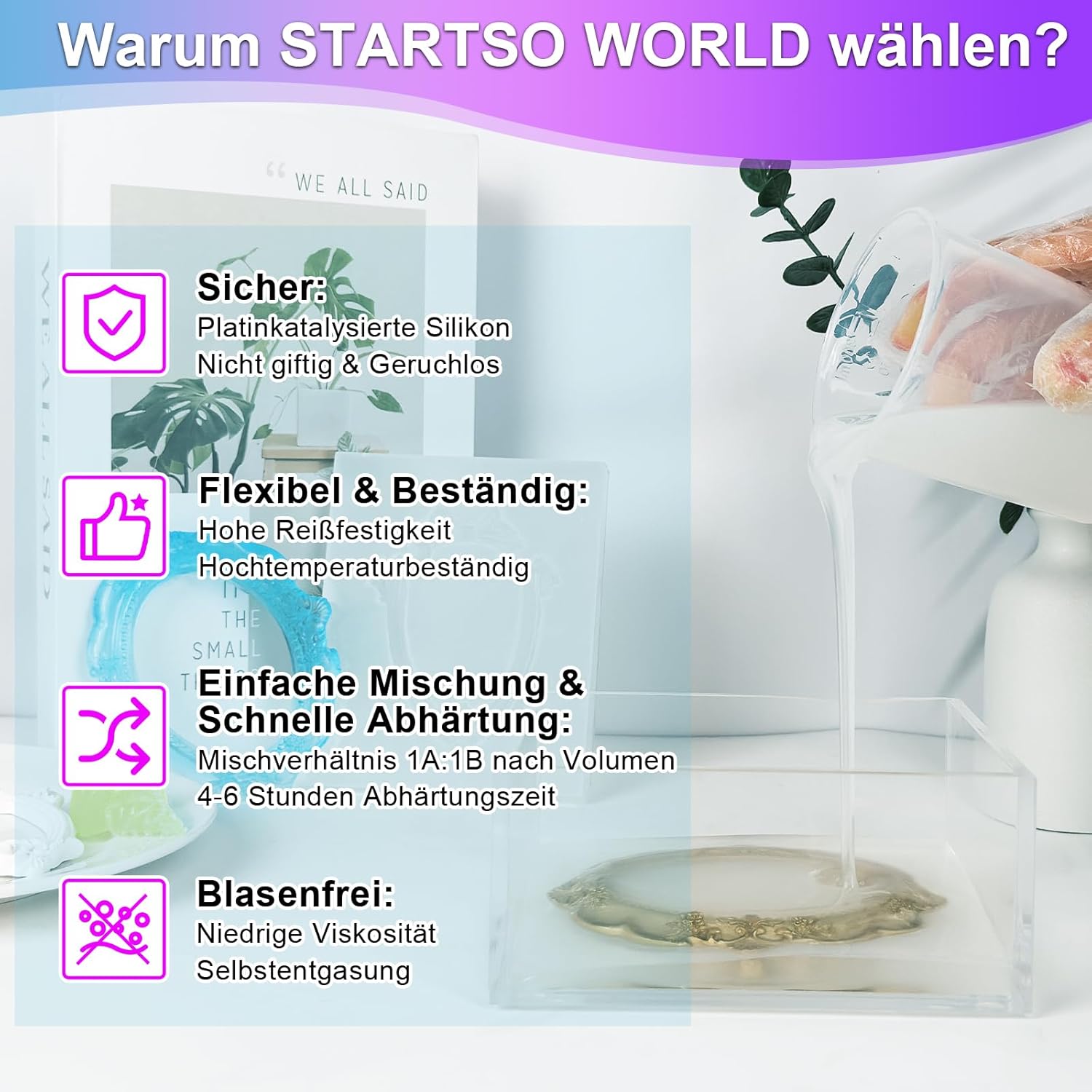 Silicone per Stampi 20A Liquido Verde 4L - immagine 2