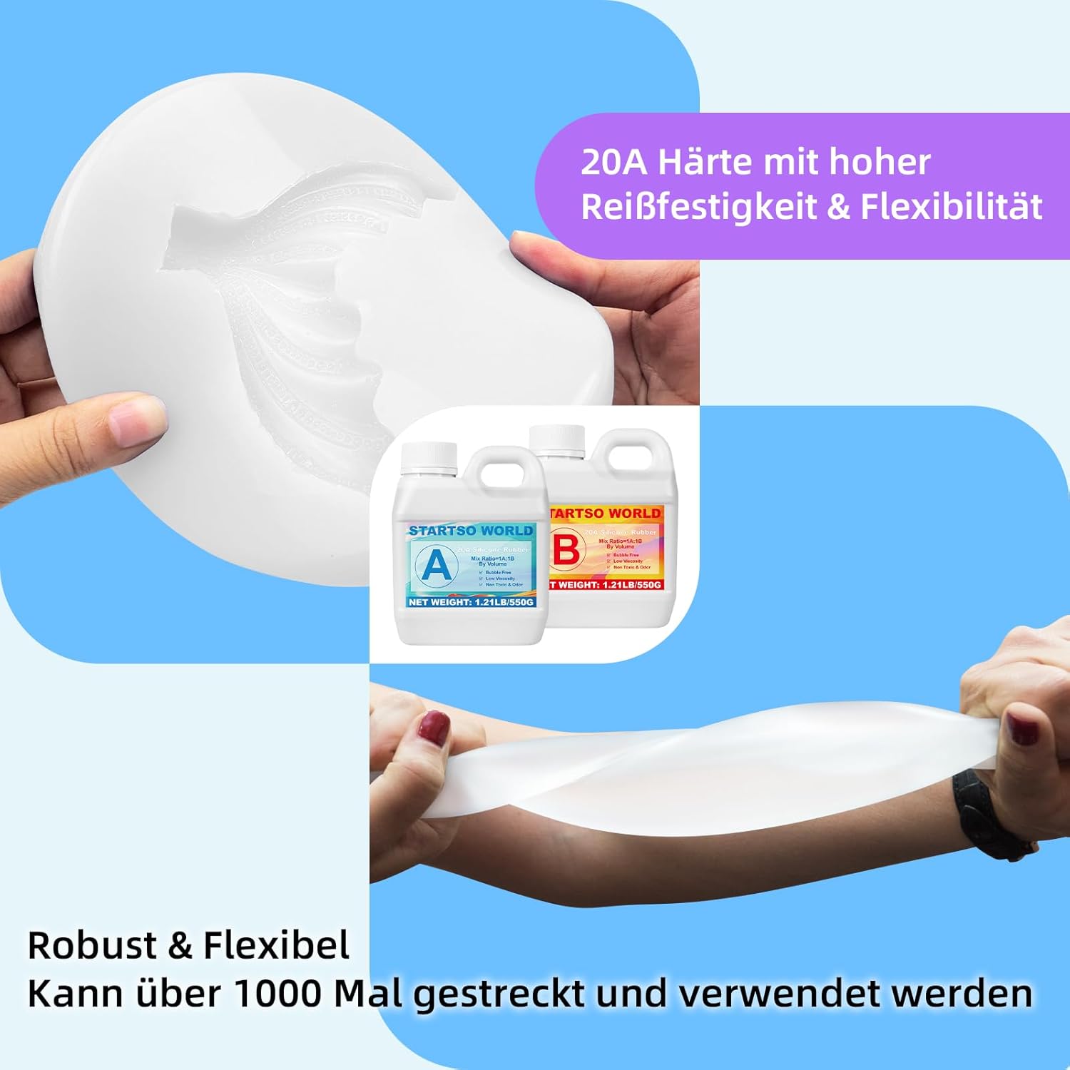 Silicone per Stampi 20A Liquido Verde 4L - immagine 3