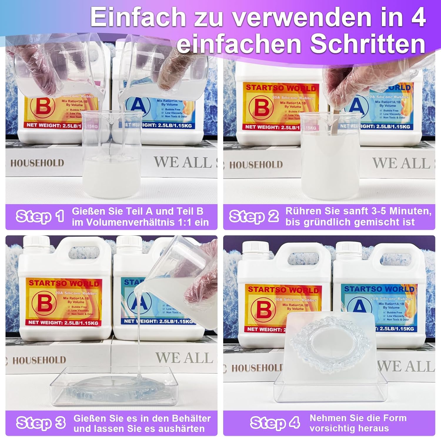 Silicone per Stampi 20A Liquido Verde 4L - immagine 6