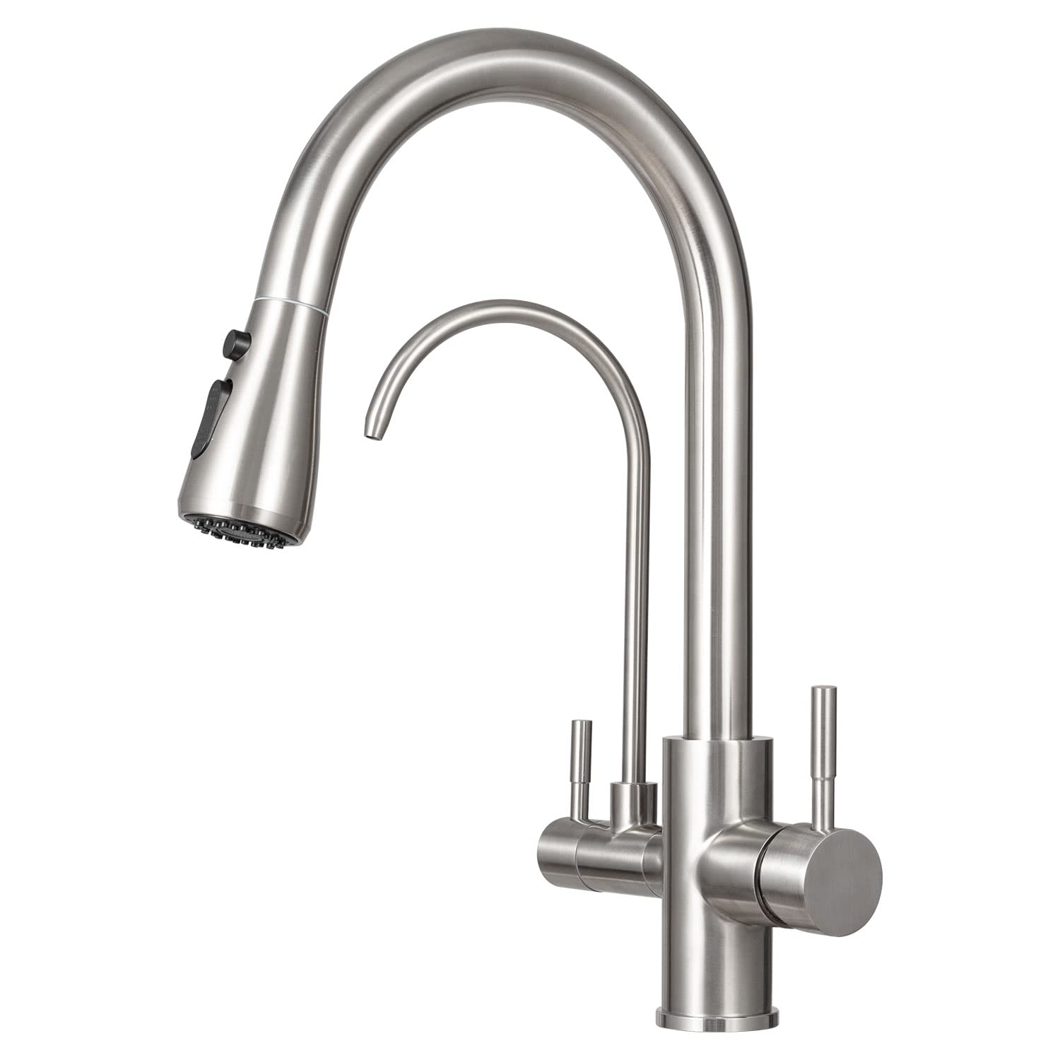 Rubinetto a Tre Vie Cucina Girevole 360° con Filtro