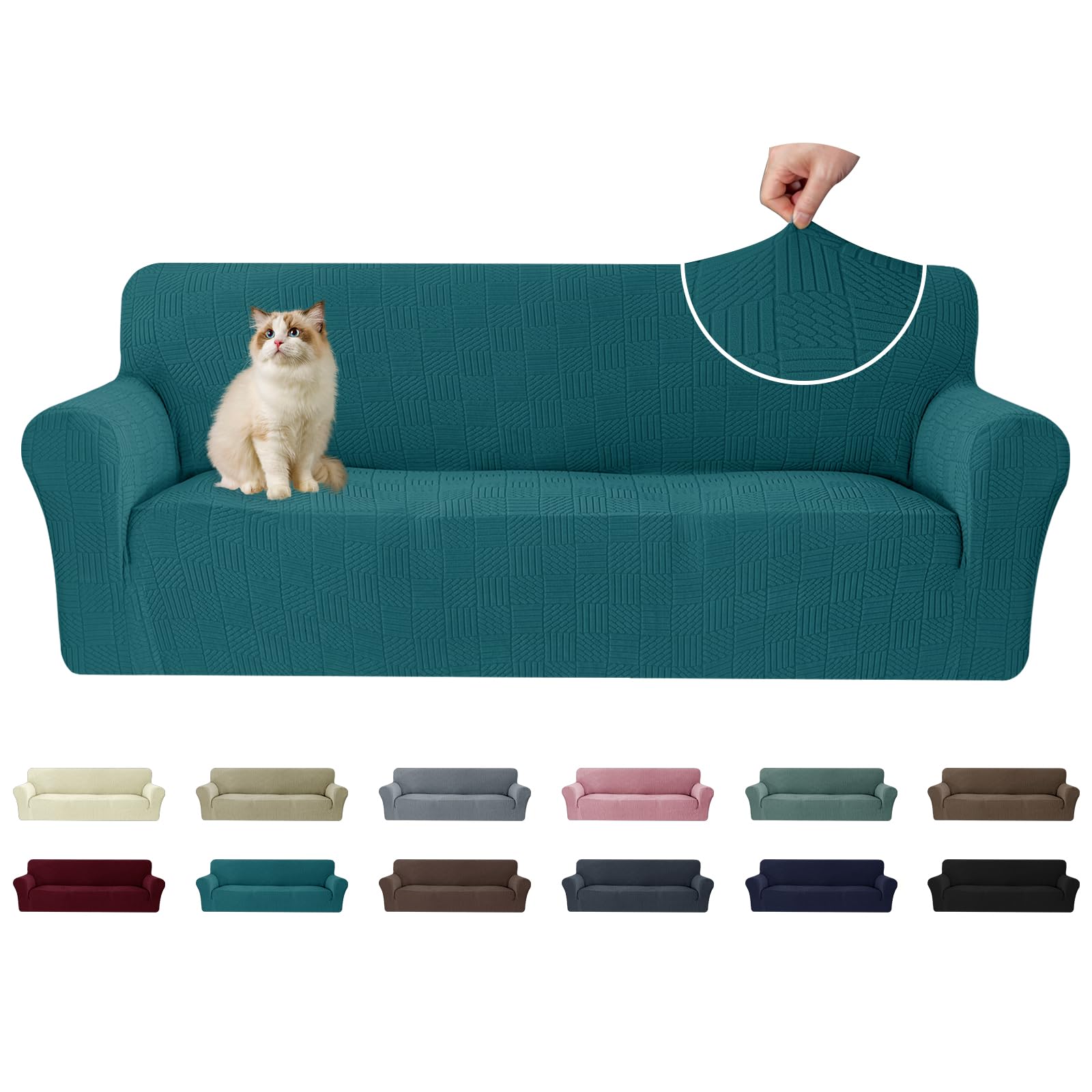 Ystyle Copridivano 3 Posti con Braccioli, Verde Scuro