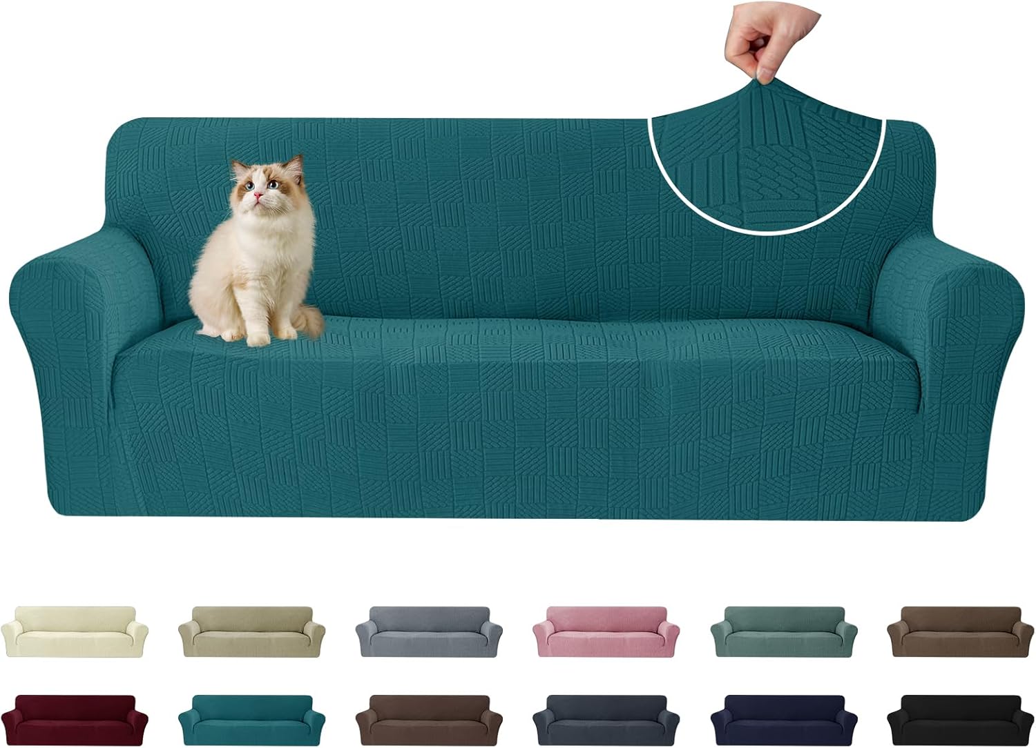 Ystyle Copridivano 3 Posti con Braccioli, Verde Scuro - immagine 1