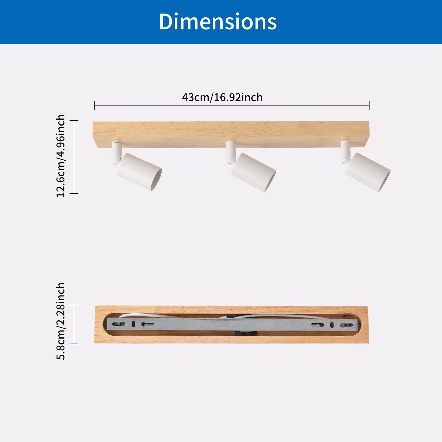 Anwio Faretti da Soffitto Orientabili con Base Legno - immagine 6
