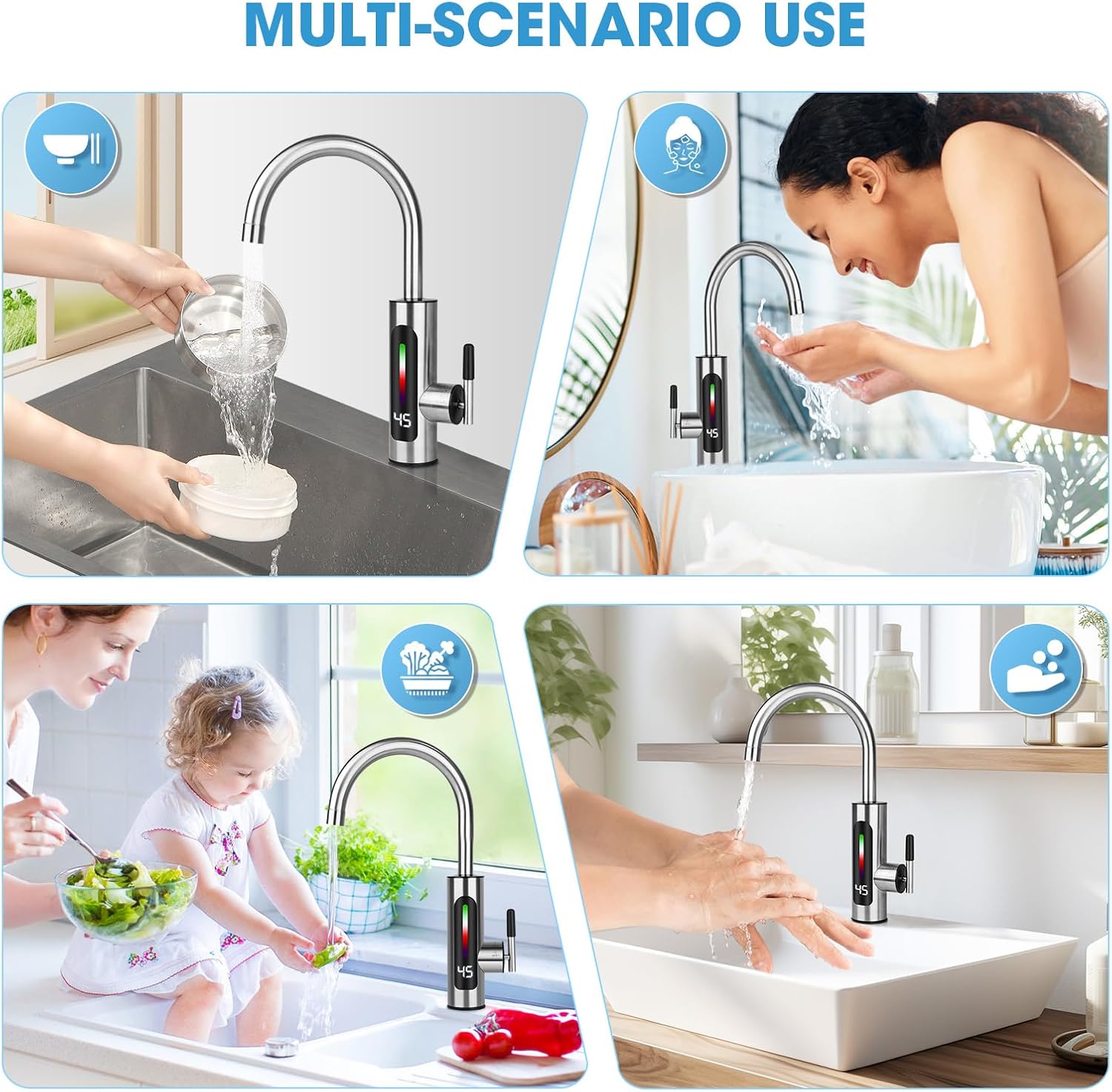 Rubinetto Acqua Calda Istantanea 3000W con Display LED - immagine 7