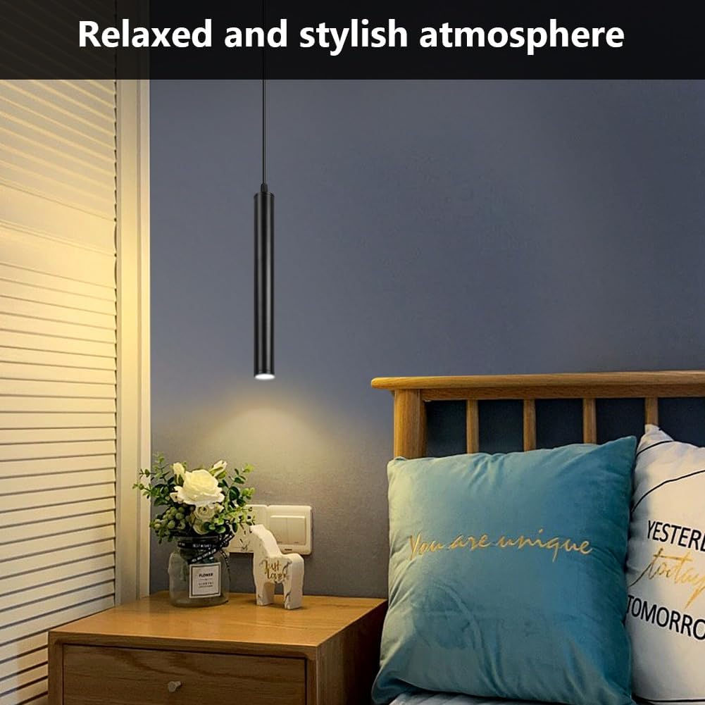 Hotut Lampada a Sospensione LED Lunga 30cm, Nera - immagine 4