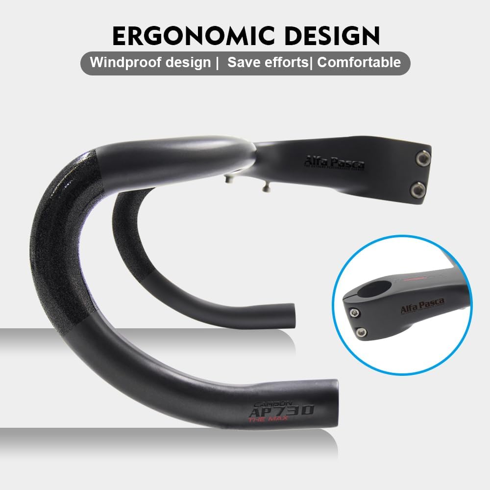 Alfa Pasca Manubrio Integrato Bici Corsa Carbonio - immagine 5
