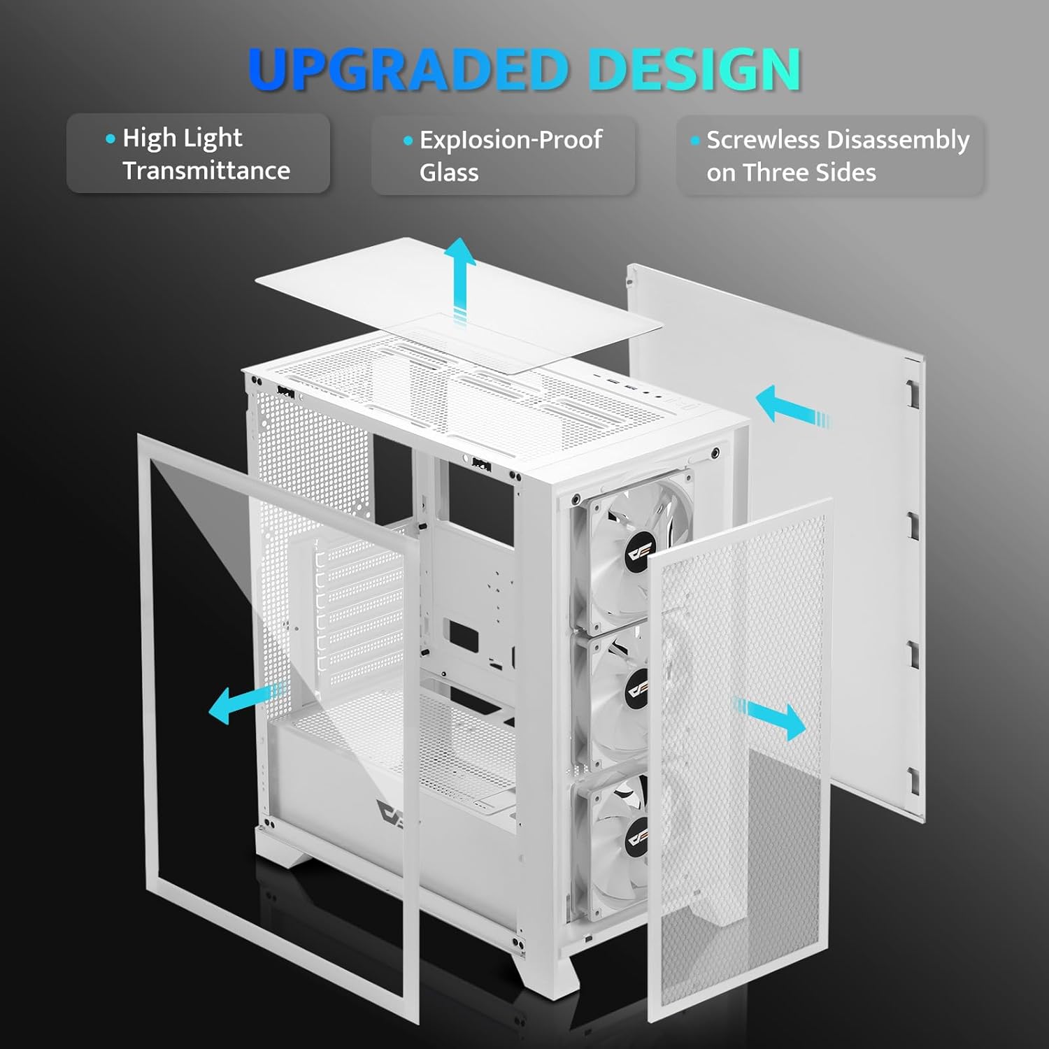 Darkflash Case PC Mid-tower ATX Gaming Bianco (DRX70) - immagine 2