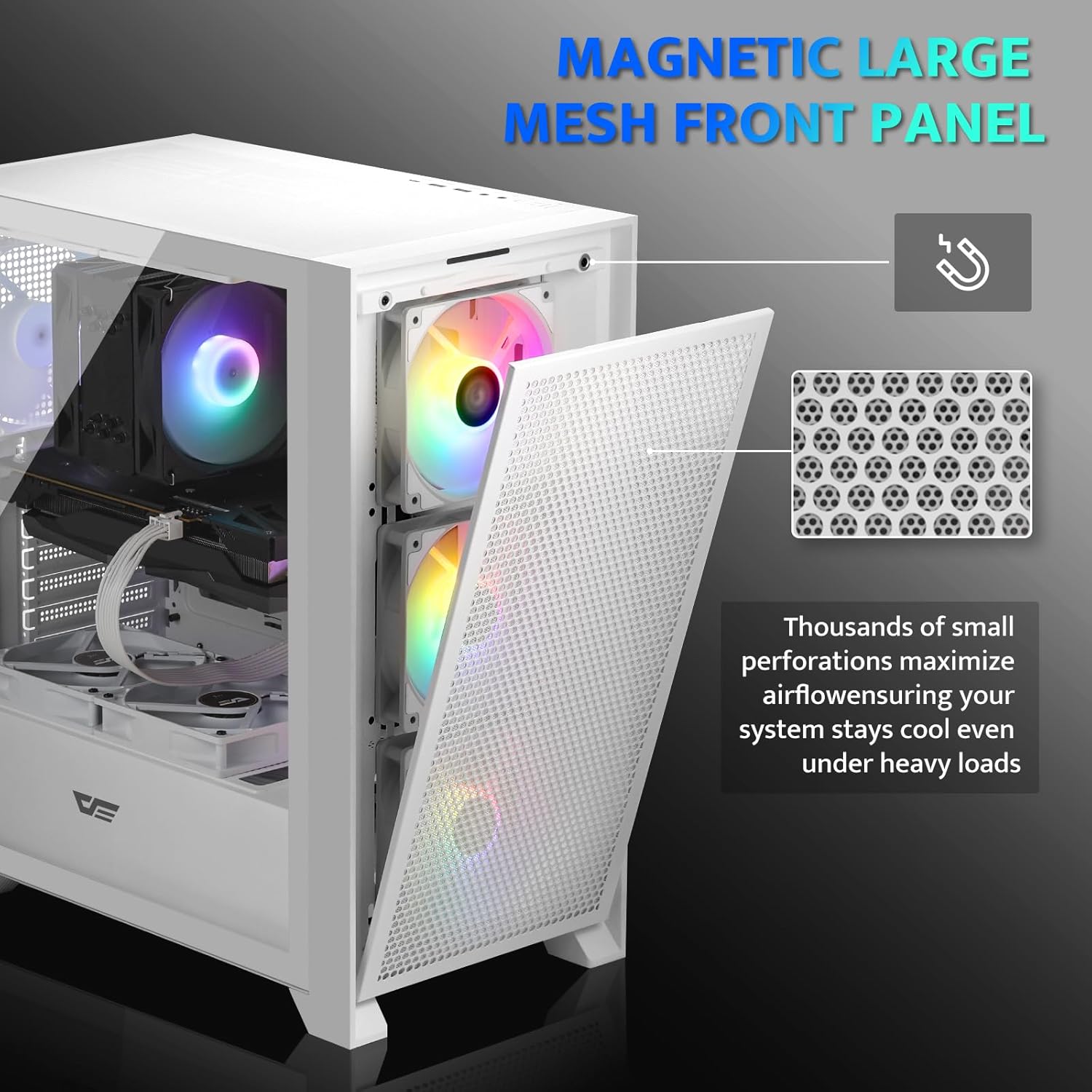 Darkflash Case PC Mid-tower ATX Gaming Bianco (DRX70) - immagine 3