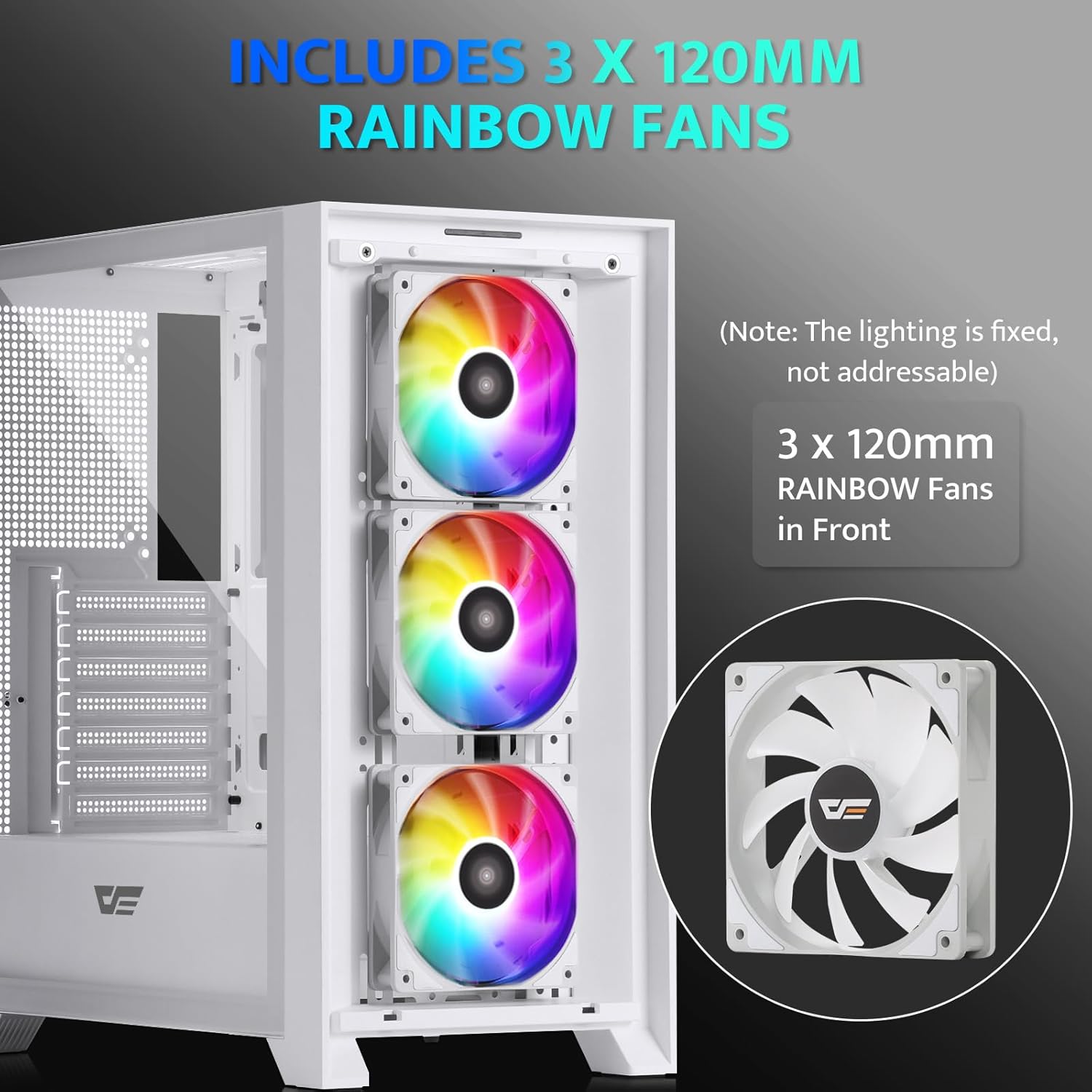 Darkflash Case PC Mid-tower ATX Gaming Bianco (DRX70) - immagine 5