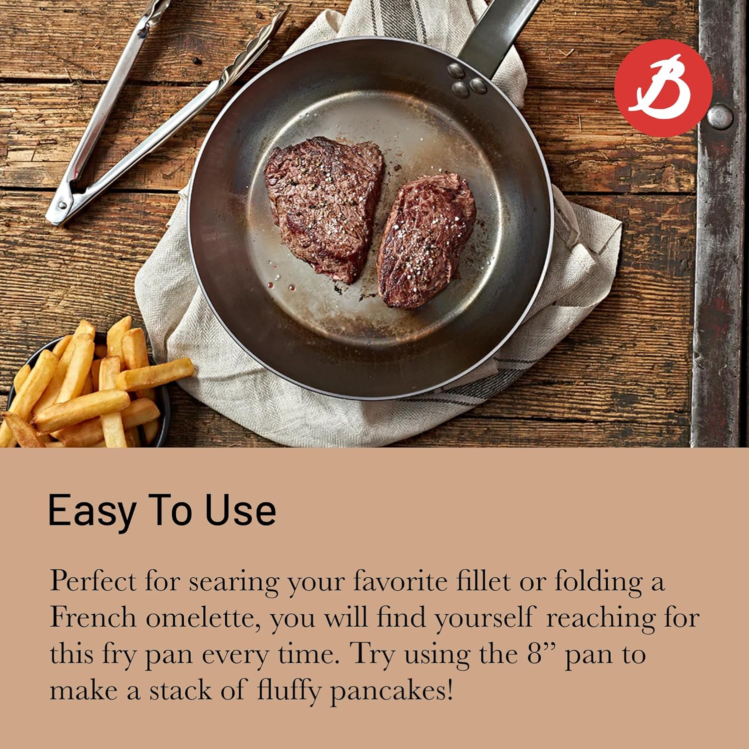 De Buyer 5610.20, Mineral B, Padella, 20 cm - immagine 4