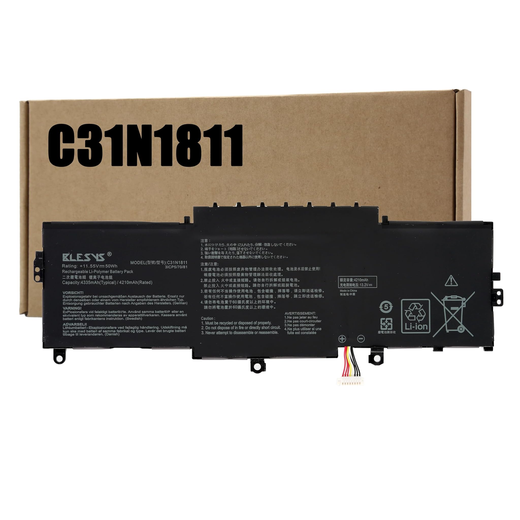 Blesys C31N1811 - Batteria per Asus ZenBook 14 50Wh