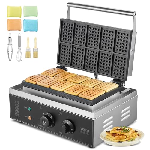 Vevor Macchina per Waffle Commerciale 10 pezzi 1550W