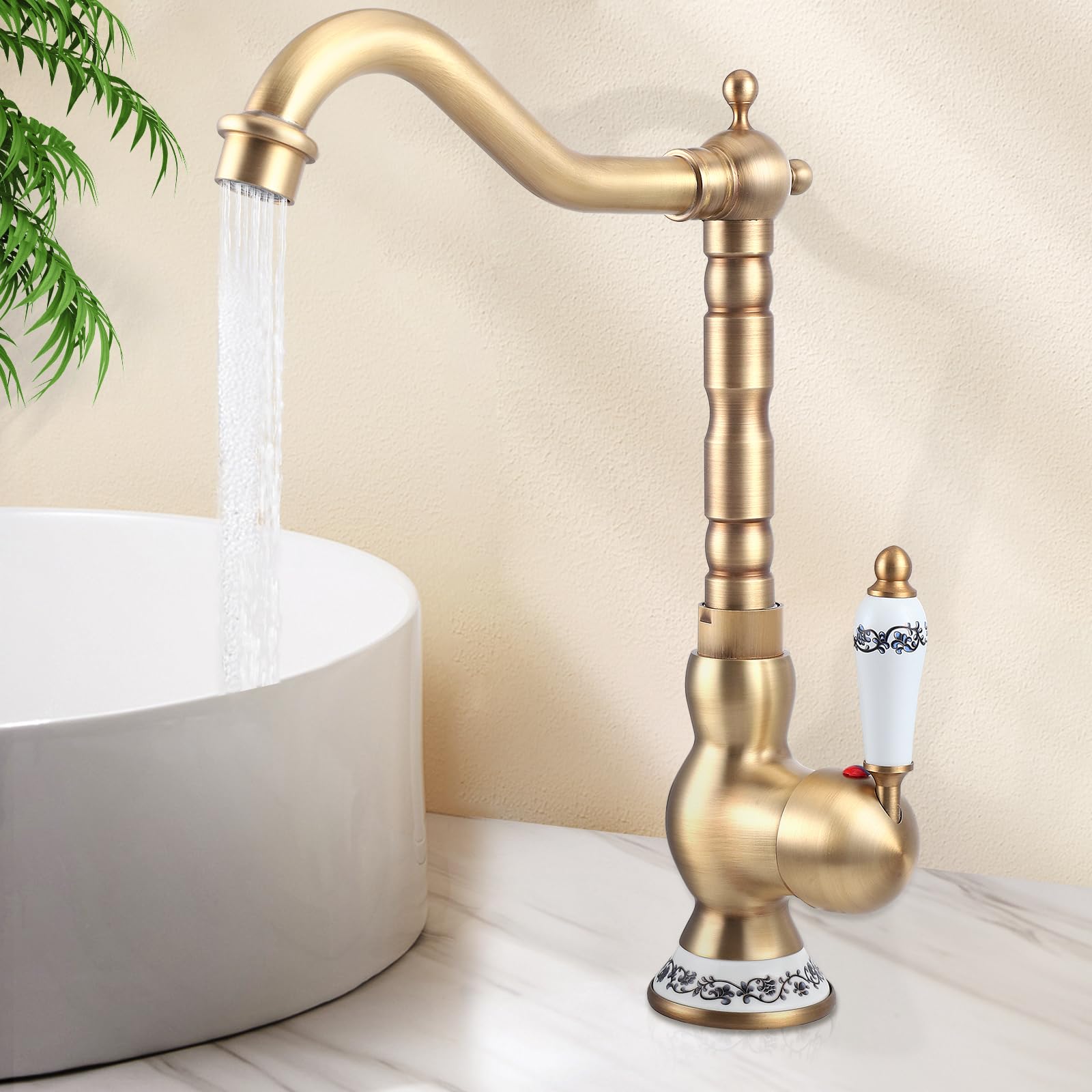 Rubinetto Cucina Monocomando Ottone Antico