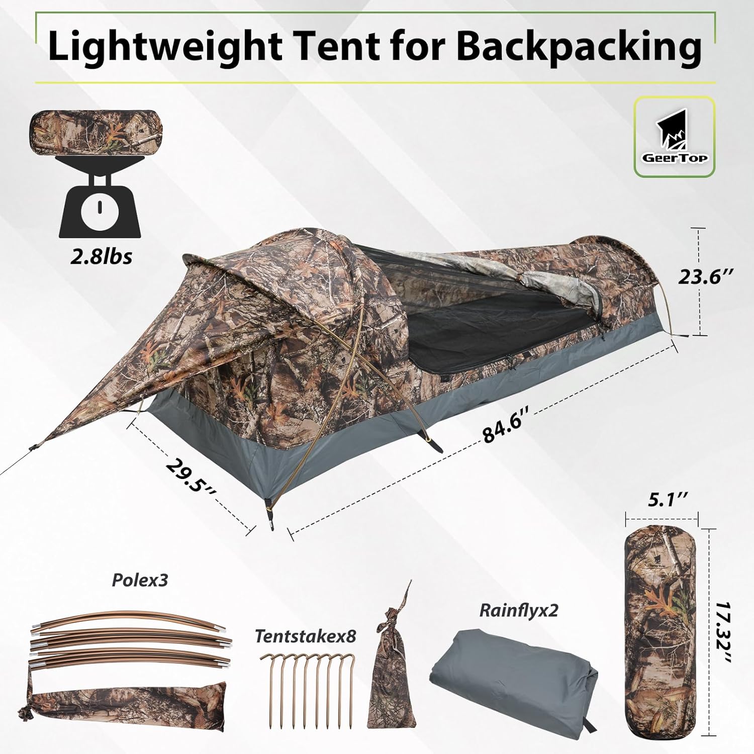 GEERTOP Bivy Tent, 2 Unisex - immagine 3