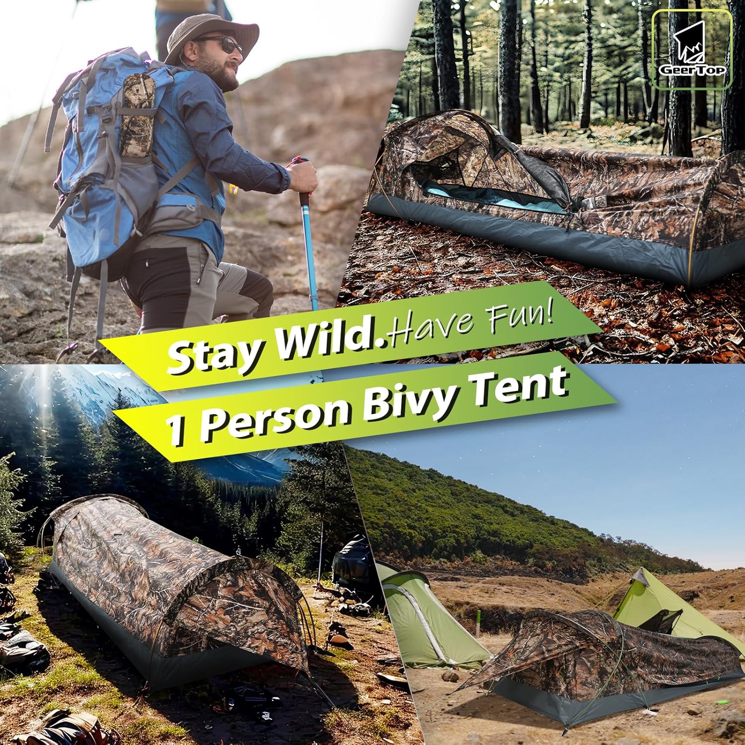 GEERTOP Bivy Tent, 2 Unisex - immagine 6