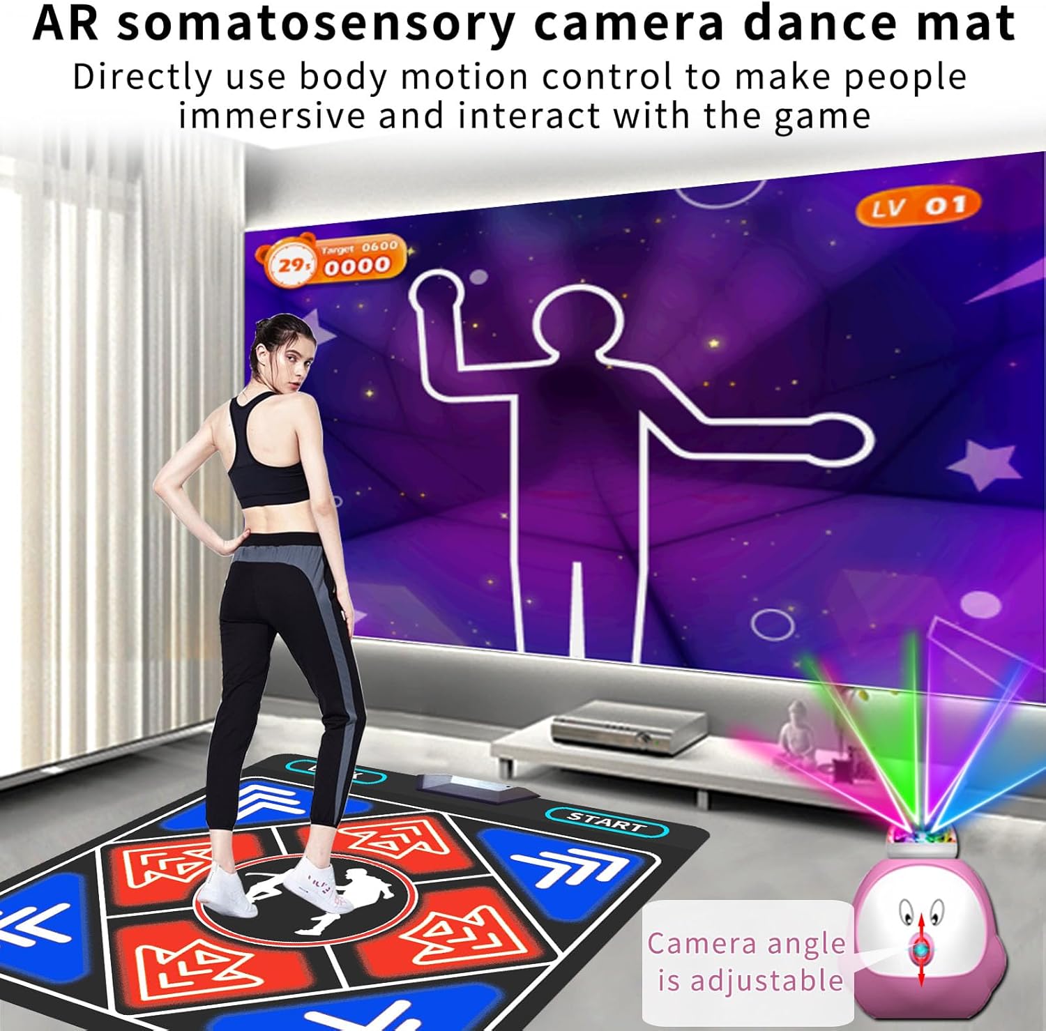 YRPRSODF Tappetino da Ballo TV con Videocamera HD - immagine 6