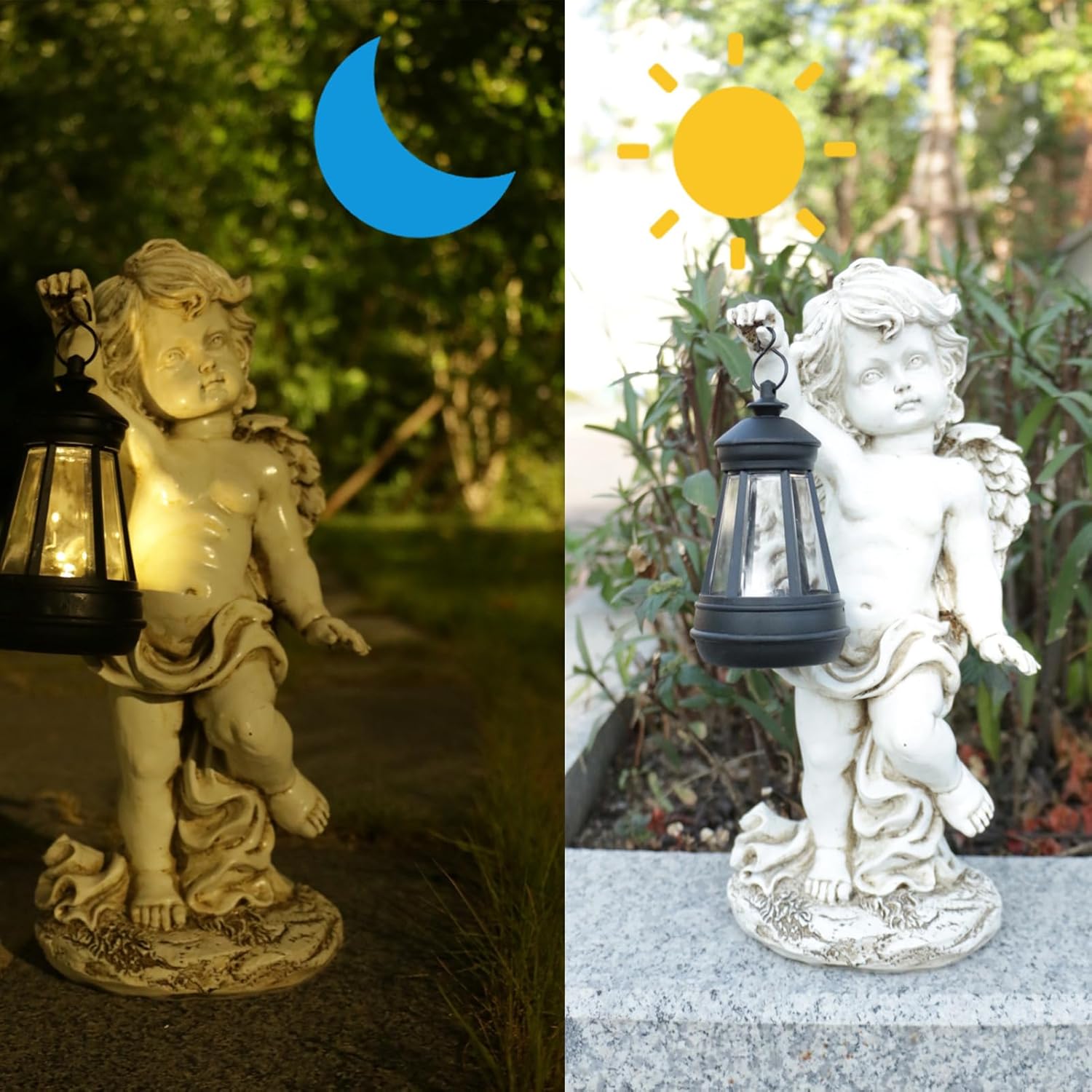 Statua da Giardino Angelo Solare con Lanterna LED - immagine 5