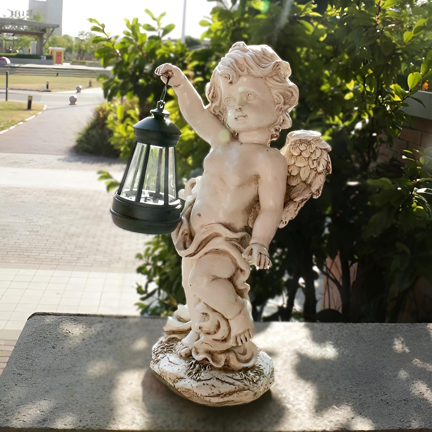 Statua da Giardino Angelo Solare con Lanterna LED - immagine 7