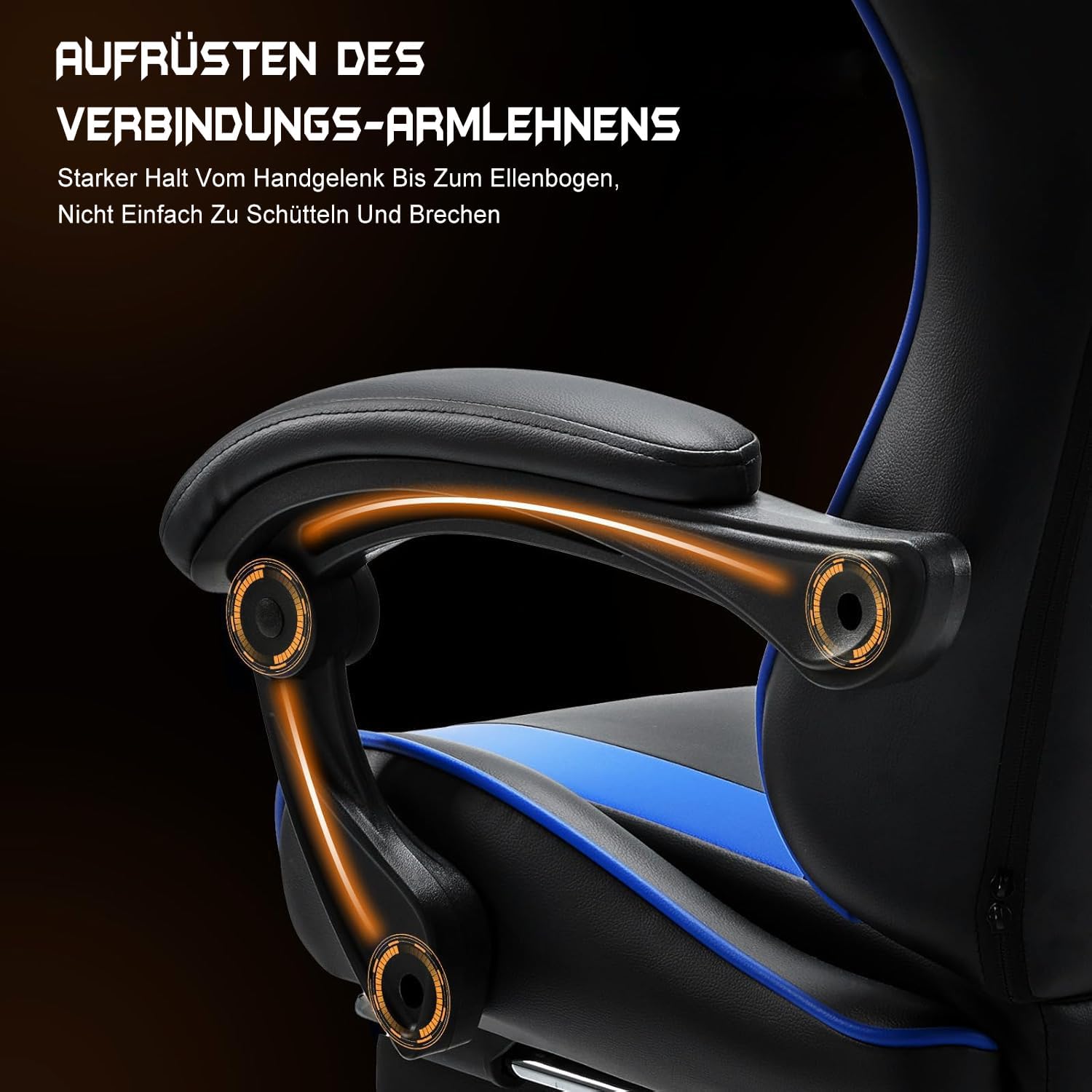 DUMOS Sedia da Gioco, Nero e Blu, Standard - immagine 5