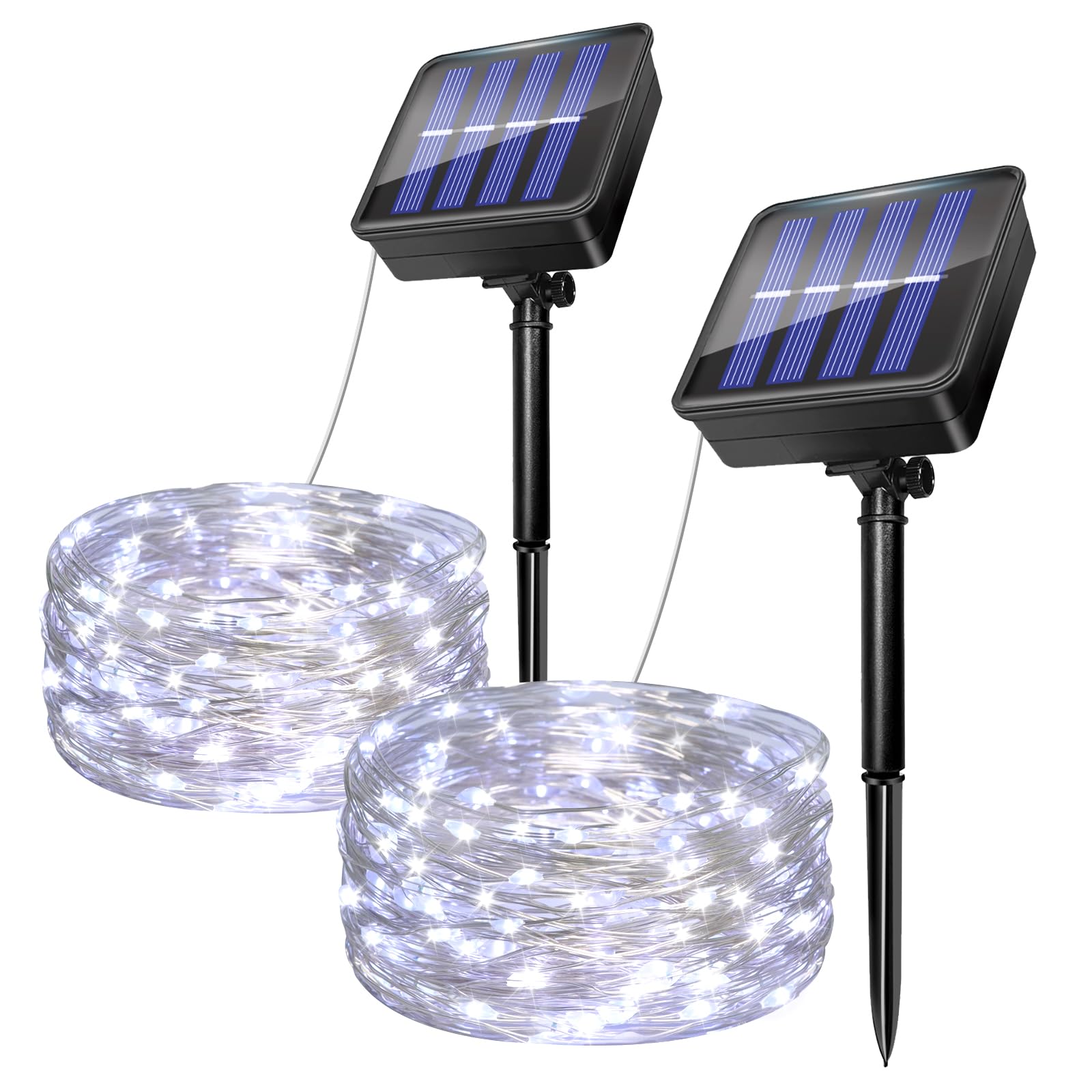 Catena Luminosa Esterno Solare 5M 50 LED, Bianco Freddo