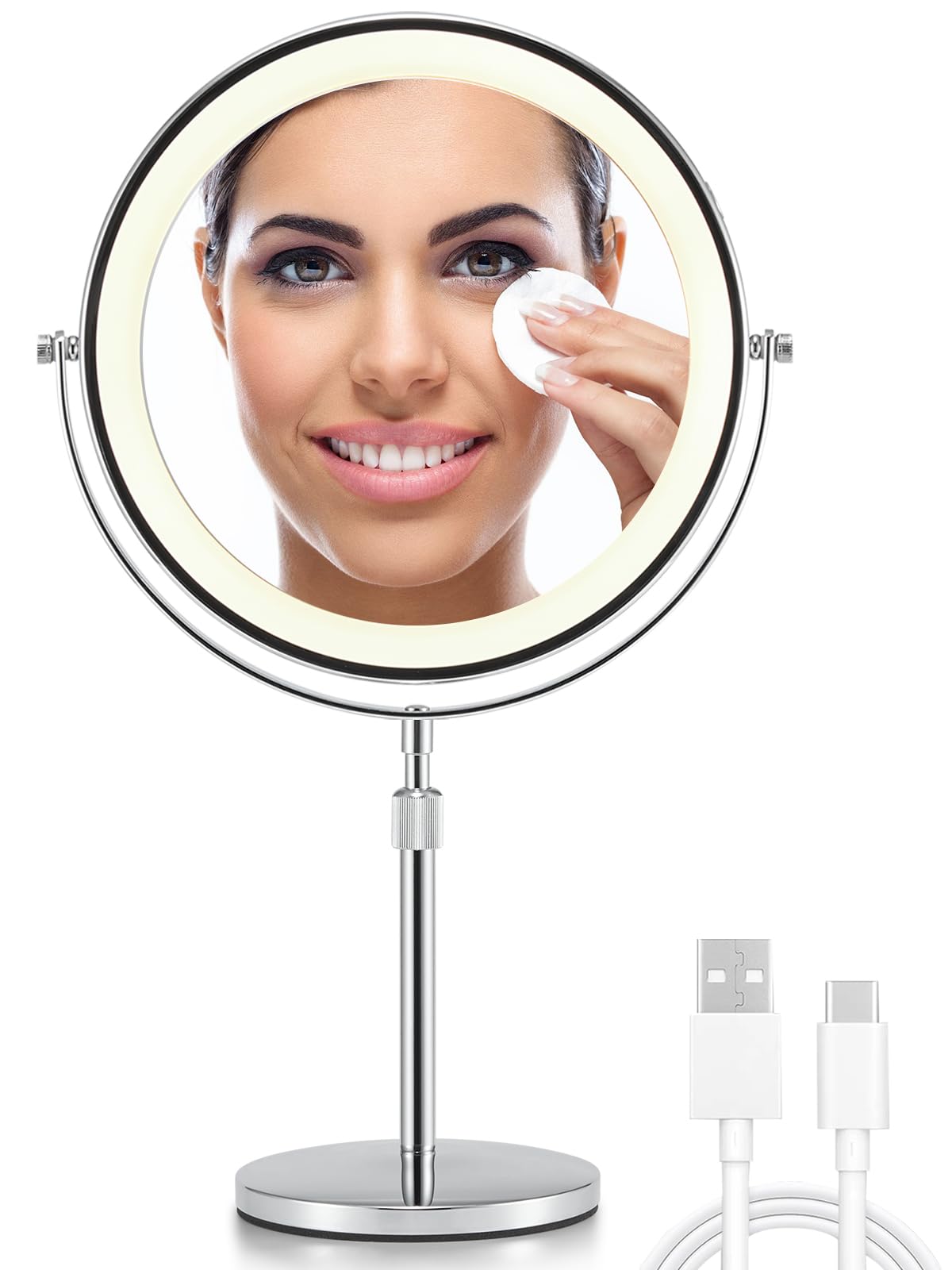 Omiro Specchio Cosmetico Ingranditore 3X/10X con Illuminazione