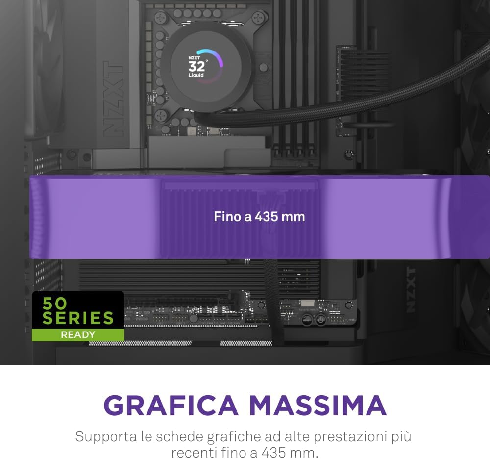 Nzxt H9 Flow - Case PC ATX Mid-Tower, Nero - immagine 5