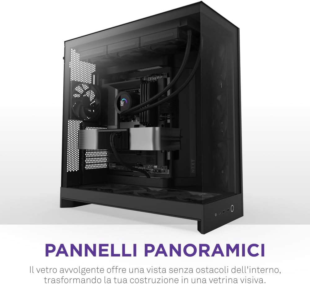 Nzxt H9 Flow - Case PC ATX Mid-Tower, Nero - immagine 7