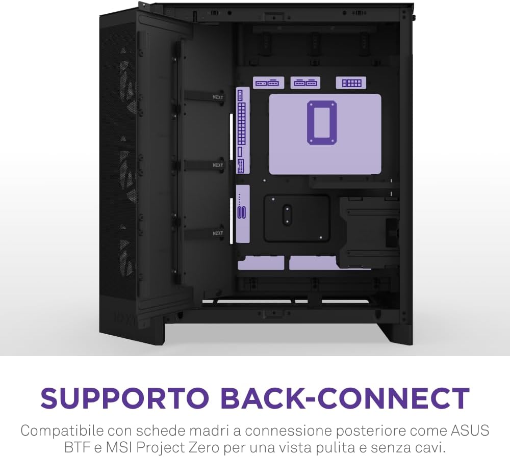 Nzxt H9 Flow - Case PC ATX Mid-Tower, Nero - immagine 8