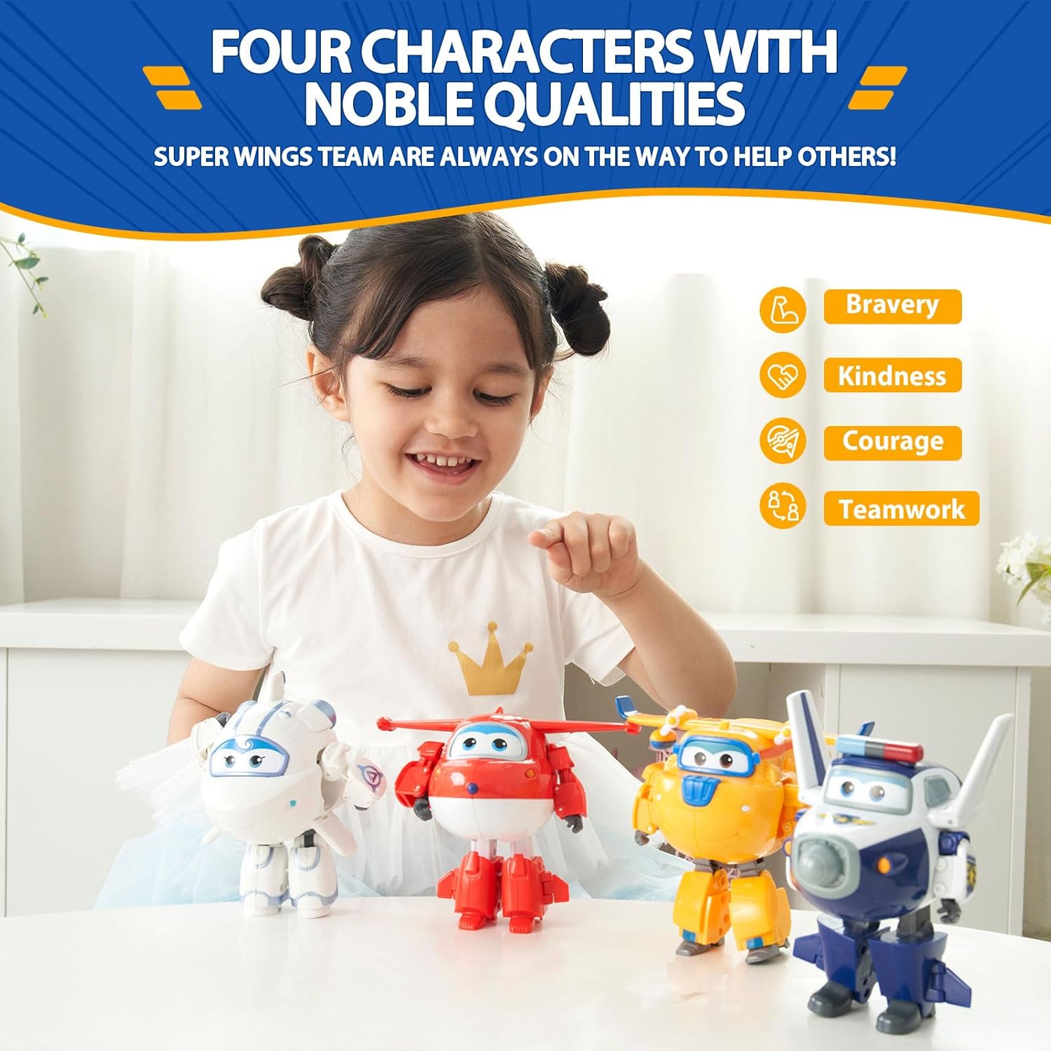 Super Wings Aereo Giocattolo Transforming Robot (4 Pezzi) - immagine 3