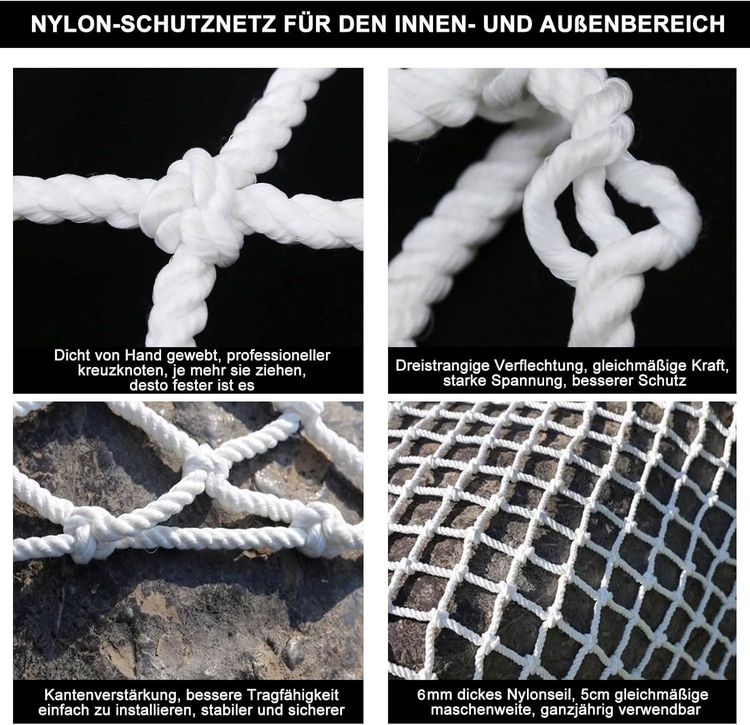 SSWZHANG Rete di Sicurezza per Bambini in Nylon Bianco - immagine 2