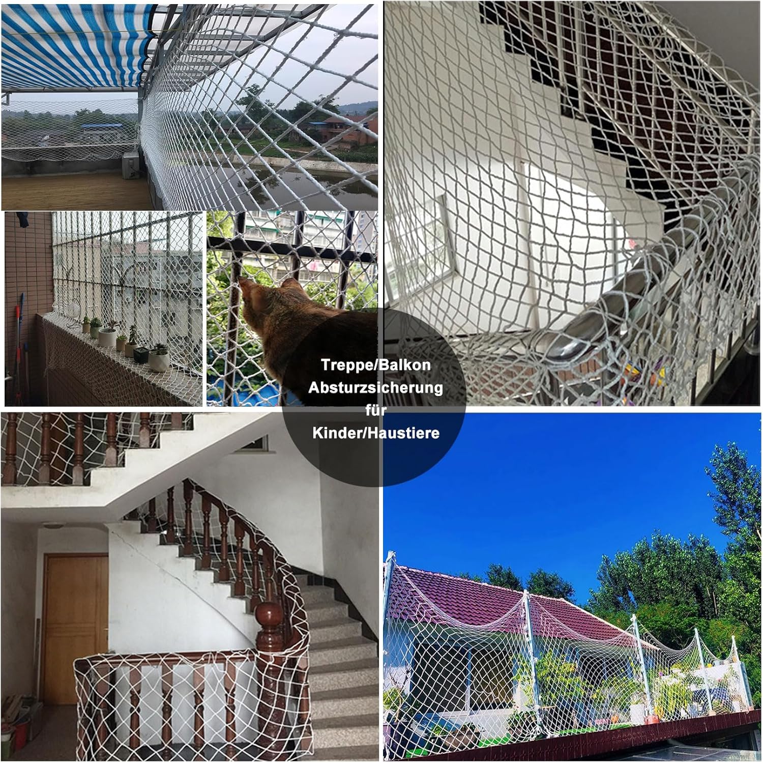 SSWZHANG Rete di Sicurezza per Bambini in Nylon Bianco - immagine 3