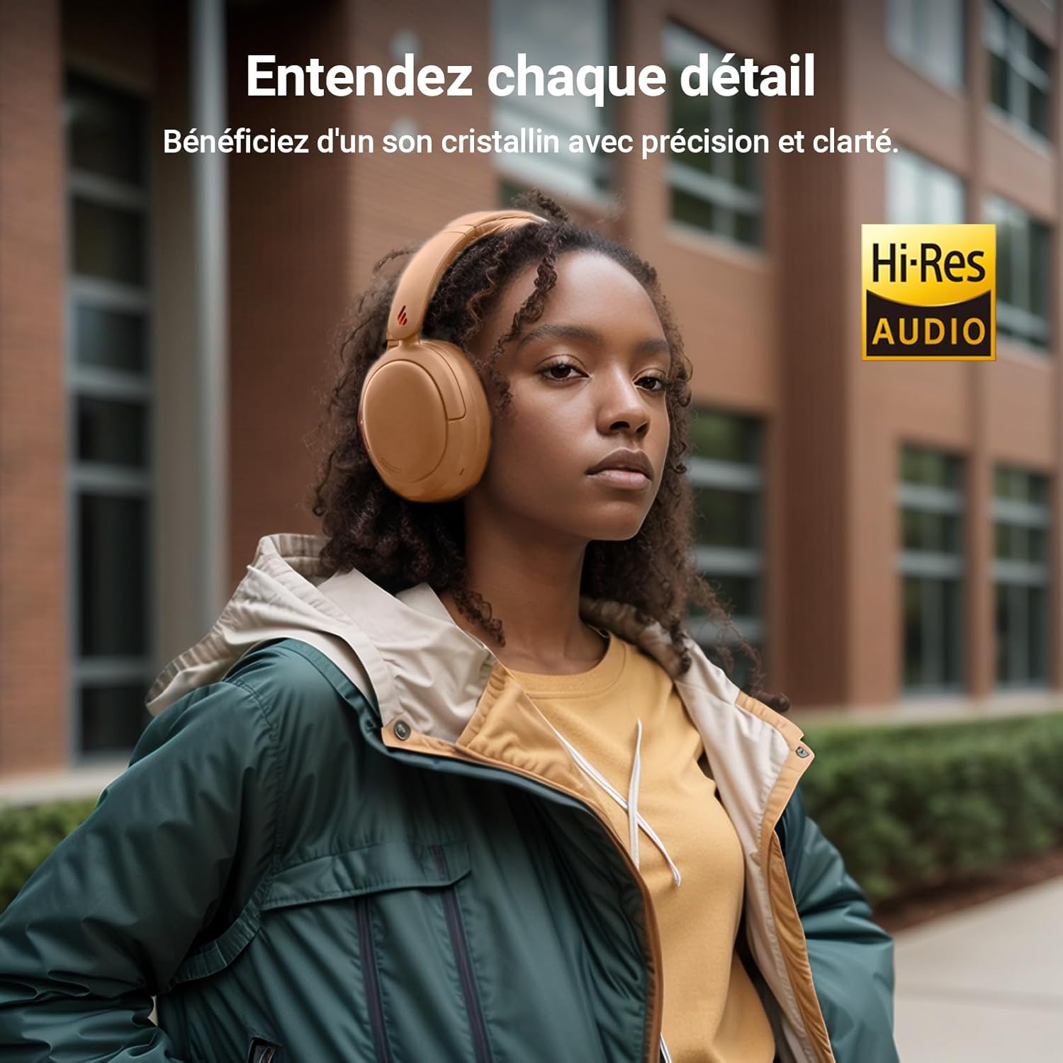 Edifier V80 Cuffie ANC Ibrida Bluetooth 5.4, Marrone - immagine 3