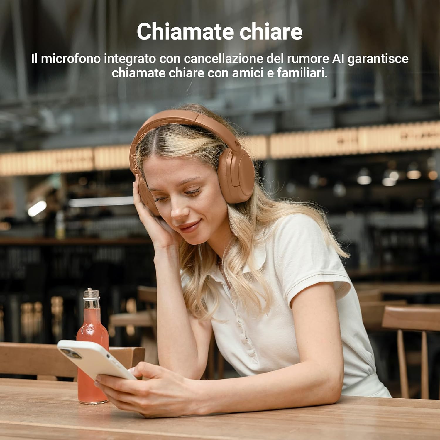 Edifier V80 Cuffie ANC Ibrida Bluetooth 5.4, Marrone - immagine 5